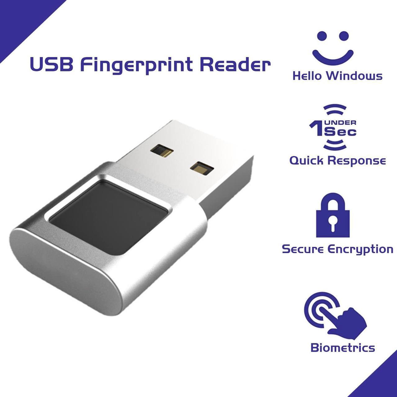 Alt view image 2 of 5 - USB Fingerprint Reader Mini Fingerprint Scanner PC Dongle Windows Hello Fingerprint Reader for PC Laptop 360 Degree Touch Speedy Matching Biometric Portable USB Fingerprint Logger for Windows 10/11