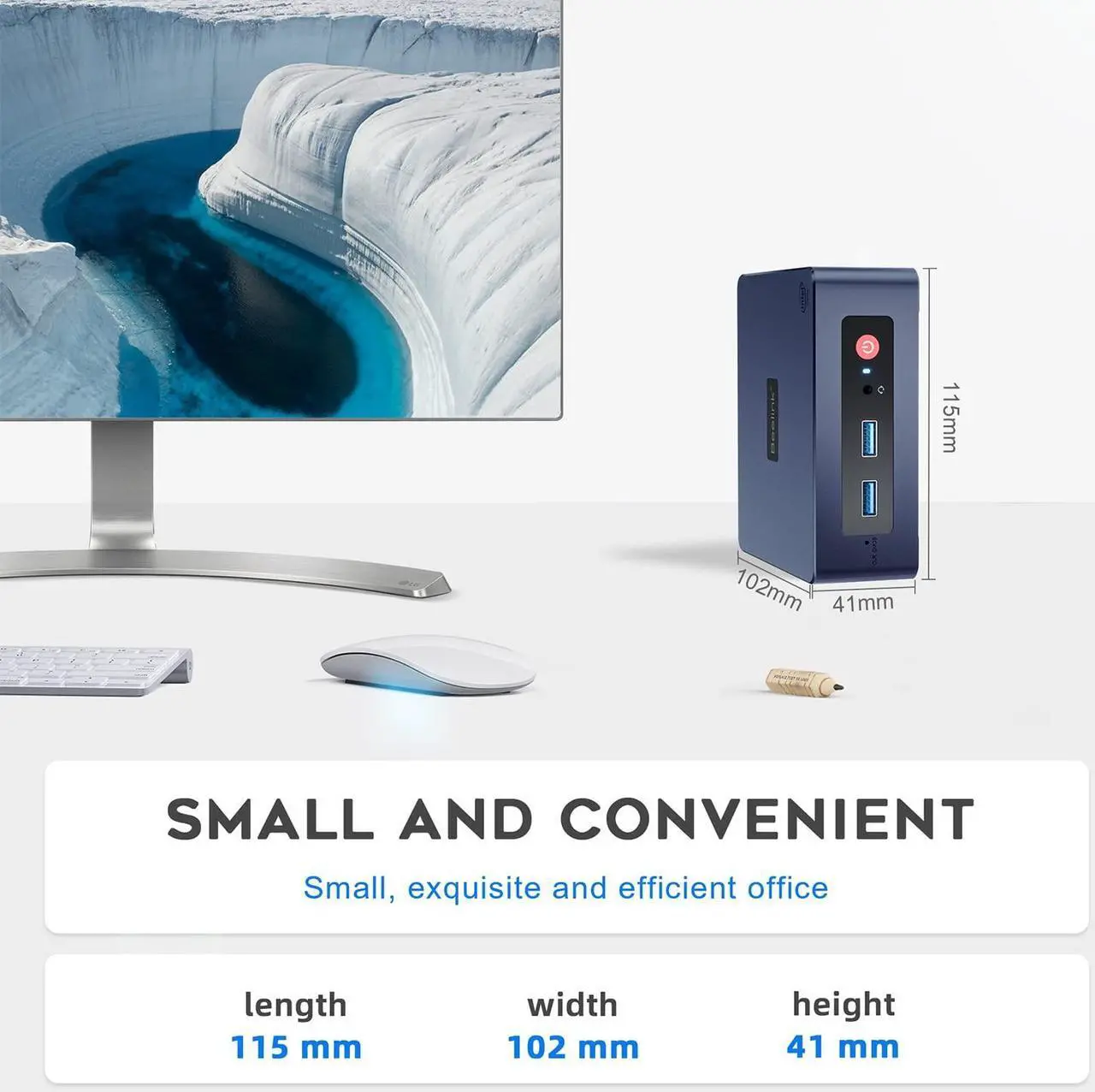 Main image of Beelink New 11 Generation Intel N5095 Processor (up to 2.9GHZ), Mini PC,Mini Computer with 8GB DDR4 RAM/ 256GB M.2 SATA SSD, Supports Extended HDD & SSD/4K 60FPS/Dual HDMI/ WiFi5 /BT5.0