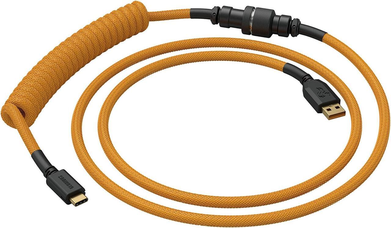 Main image of Glorious Coiled Keyboard Cable - Coiled USB C Cable Artisan Braided Cables for Mechanical Gaming Keyboard Coiled Cable - Custom Keyboard Cable (Glorious Gold)