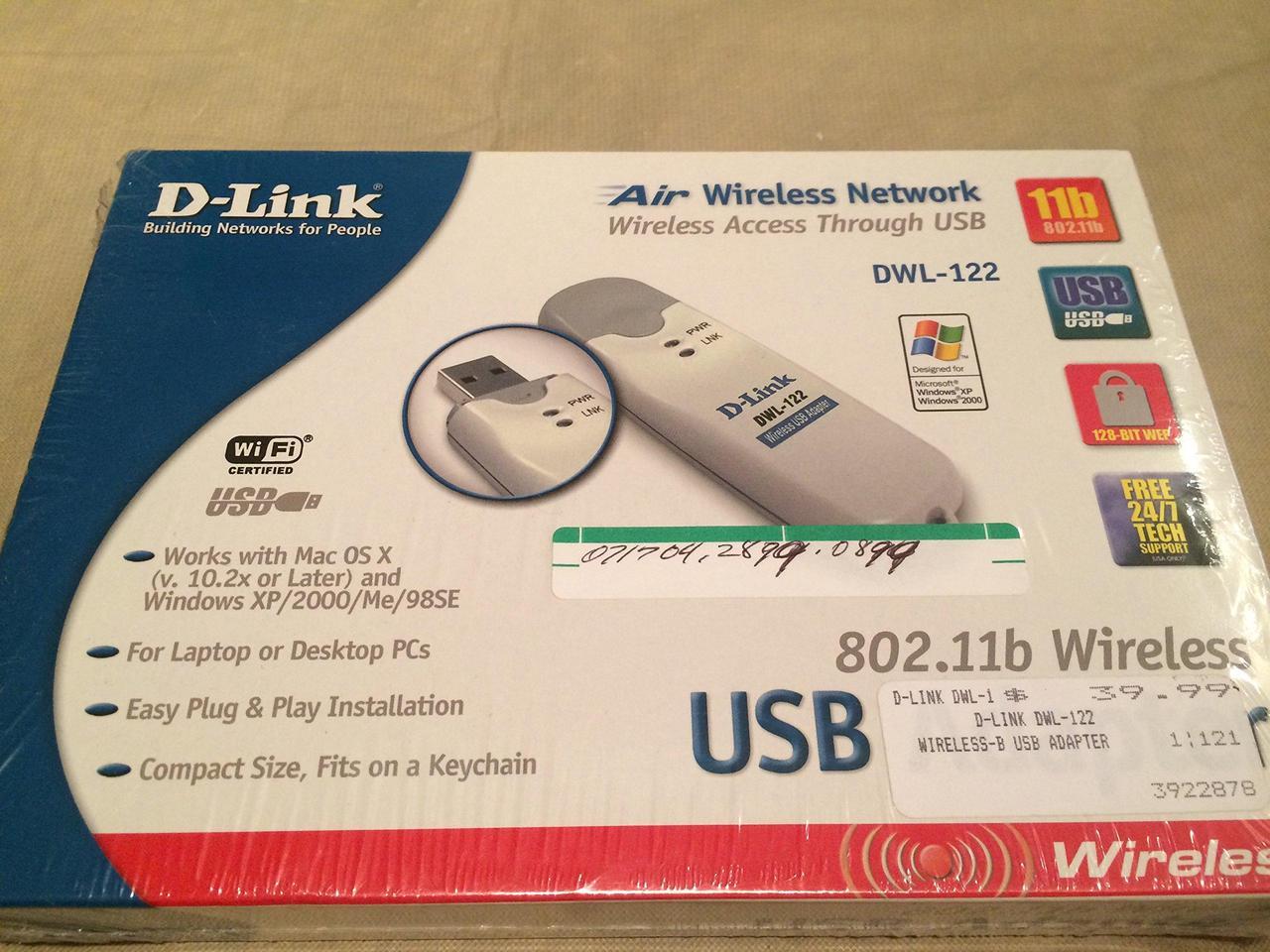 Main image of D-Link DWL-122 802.11b 11 Mbps USB Adapter