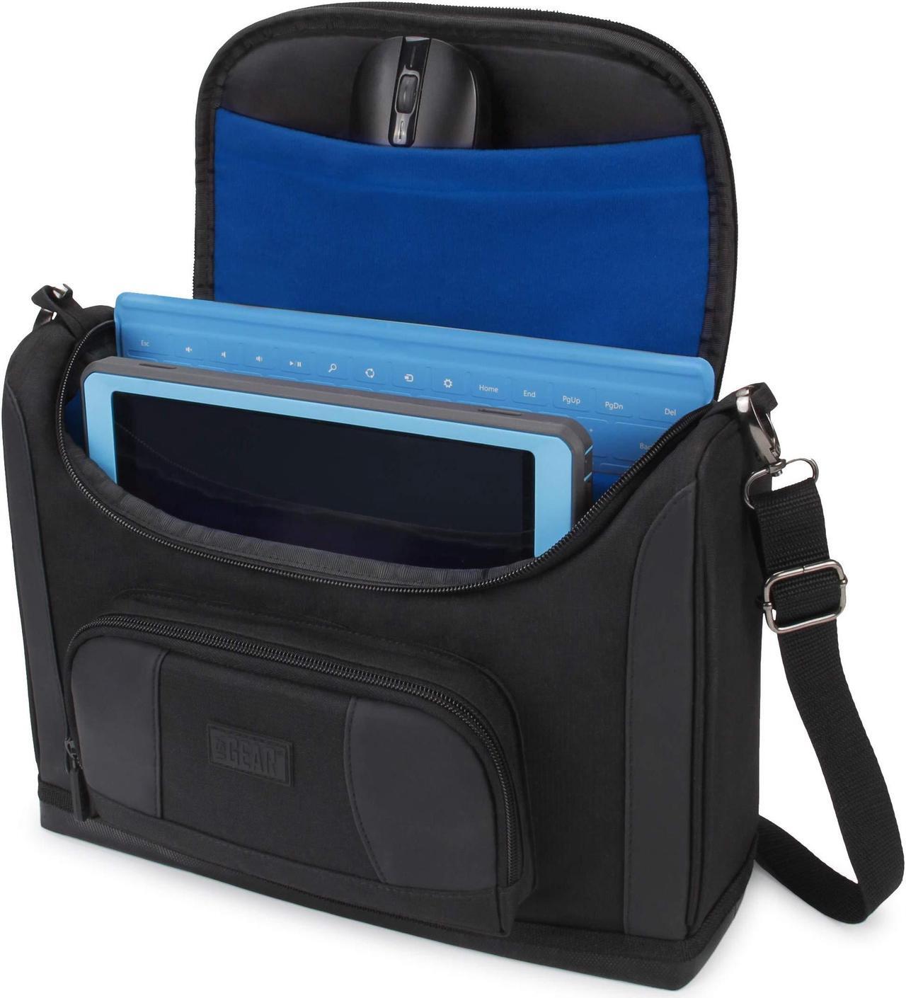 Main image of USA Gear Tablet Bag Compatible with 11.5 Inch Tablets, Samsung Galaxy Tab S6 Lite, Galaxy A9, Wireless Keyboards, Pens, and More Tablet Accessories - Shoulder Strap, Water Resistant Exterior (Blue)