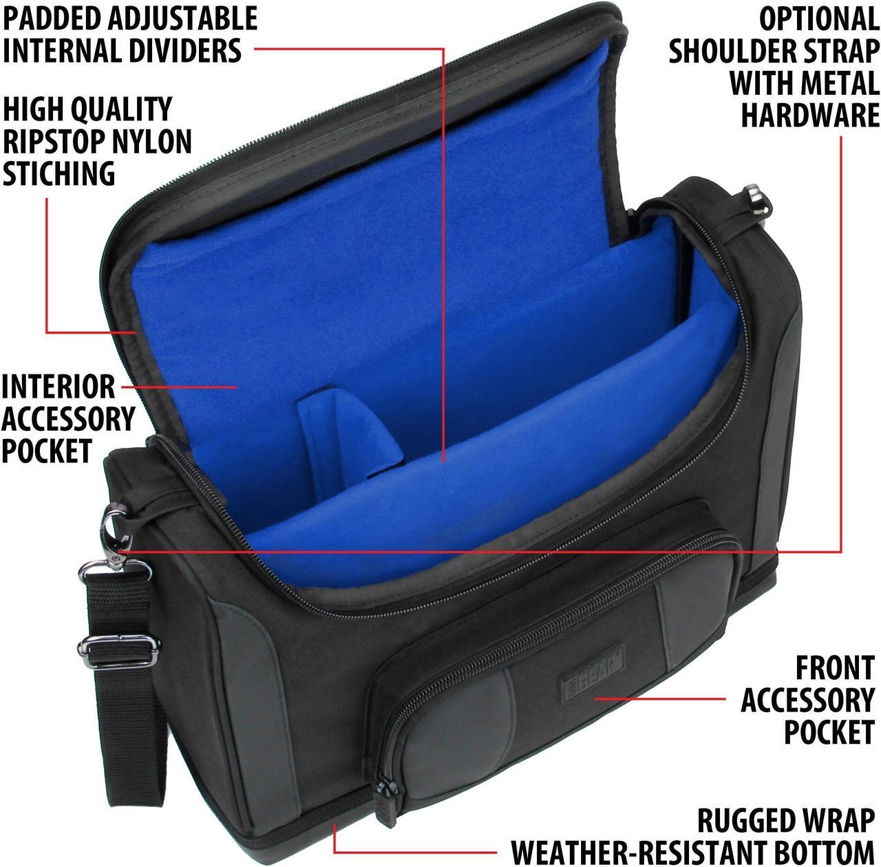 Alt view image 2 of 5 - USA Gear Tablet Bag Compatible with 11.5 Inch Tablets, Samsung Galaxy Tab S6 Lite, Galaxy A9, Wireless Keyboards, Pens, and More Tablet Accessories - Shoulder Strap, Water Resistant Exterior (Blue)