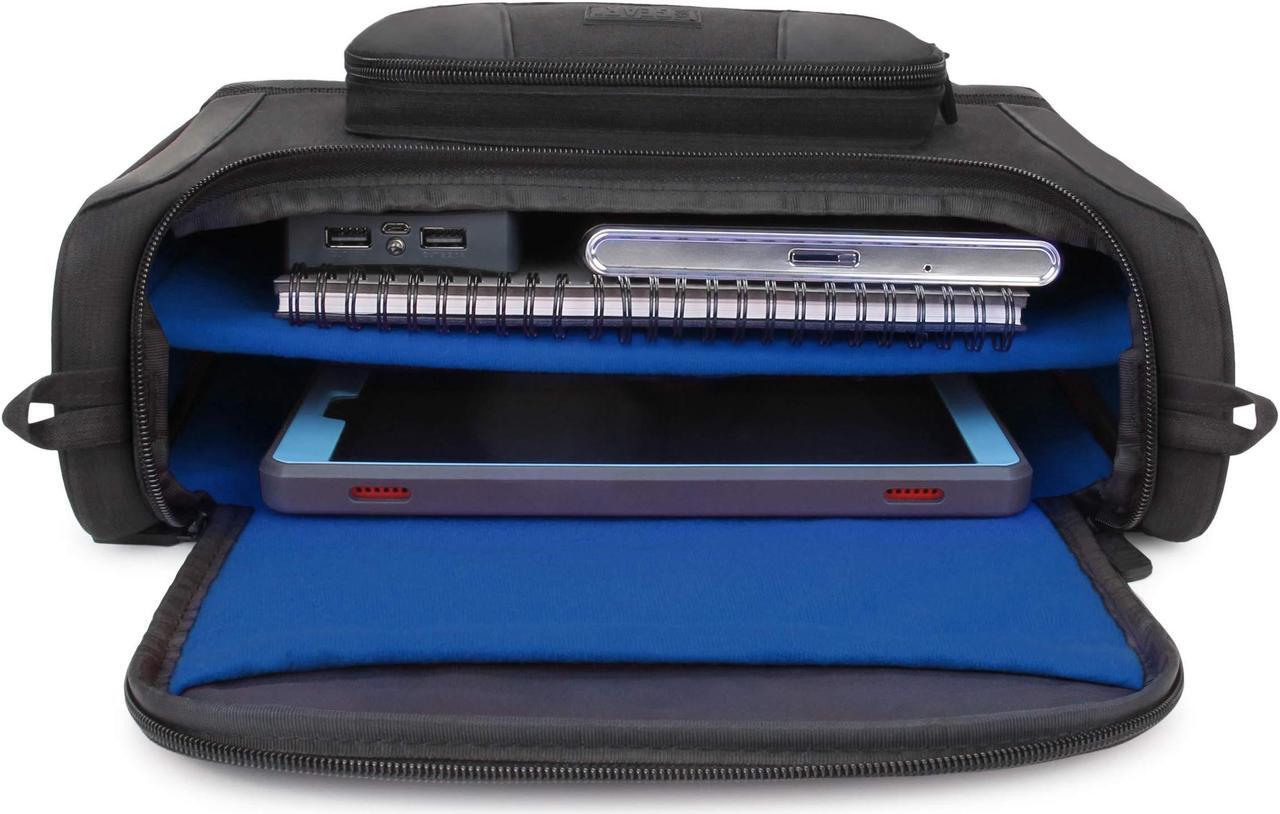 Alt view image 3 of 5 - USA Gear Tablet Bag Compatible with 11.5 Inch Tablets, Samsung Galaxy Tab S6 Lite, Galaxy A9, Wireless Keyboards, Pens, and More Tablet Accessories - Shoulder Strap, Water Resistant Exterior (Blue)