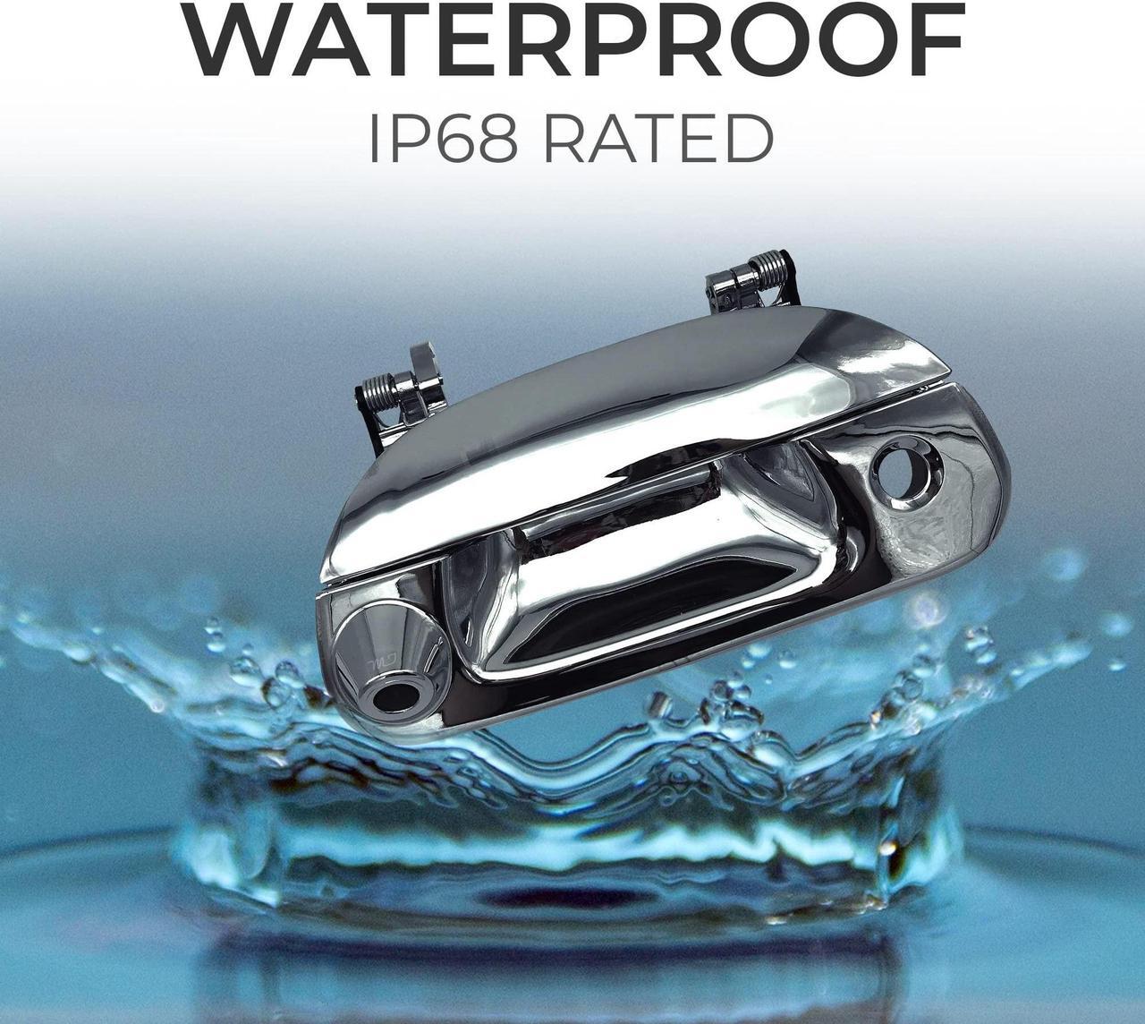 Alt view image 3 of 5 - Master Tailgaters Chrome Tailgate Handle with Backup Camera Replacement for Ford F150 F250 F350 F450 F550 (1997-2007) | IP68 Waterproof | HD Camera | Parking Grid Lines Available | Easy to Install