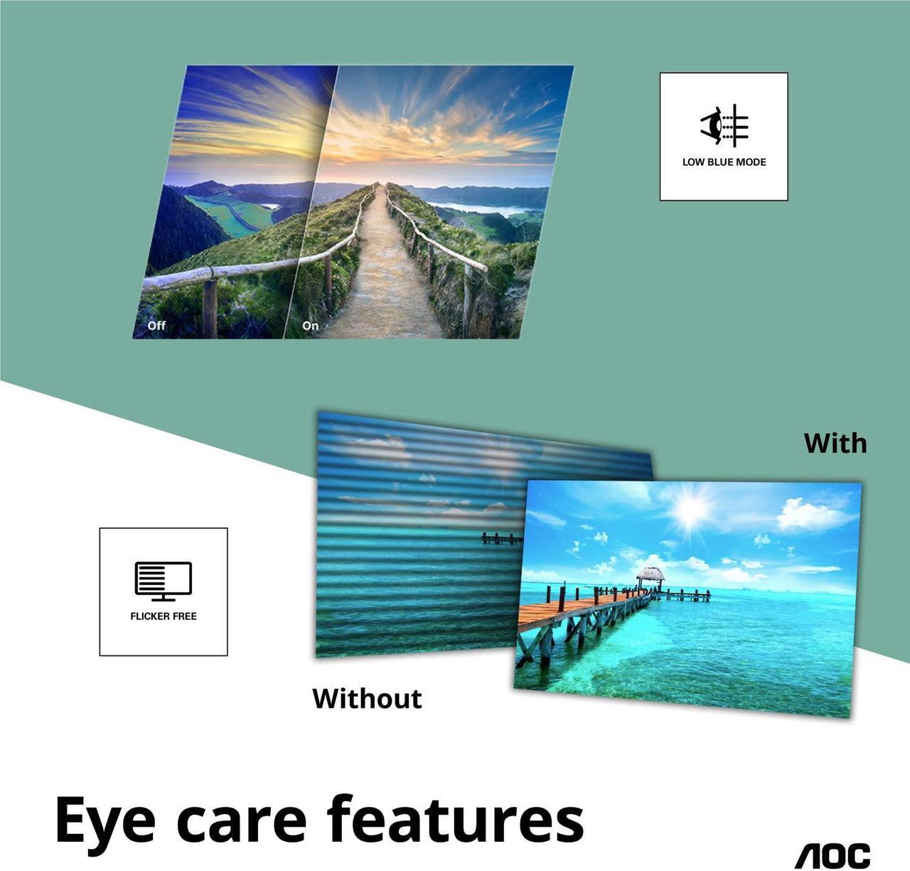 Alt view image 4 of 5 - AOC U2790VQ 27" 4K 3840x2160 UHD Frameless Monitor, IPS, 5ms, 1 Billion+ Colors, 108% sRGB, VESA, Black