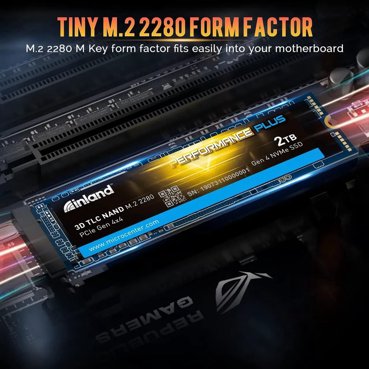 Alt view image 5 of 5 - INLAND 2TB Performance Plus NVMe Internal Gaming SSD Solid State Drive Optimized for PS5 - Gen4 PCIe, M.2 2280, DRAM Cache, TLC 3D NAND Flash, Up to 7000MB/s