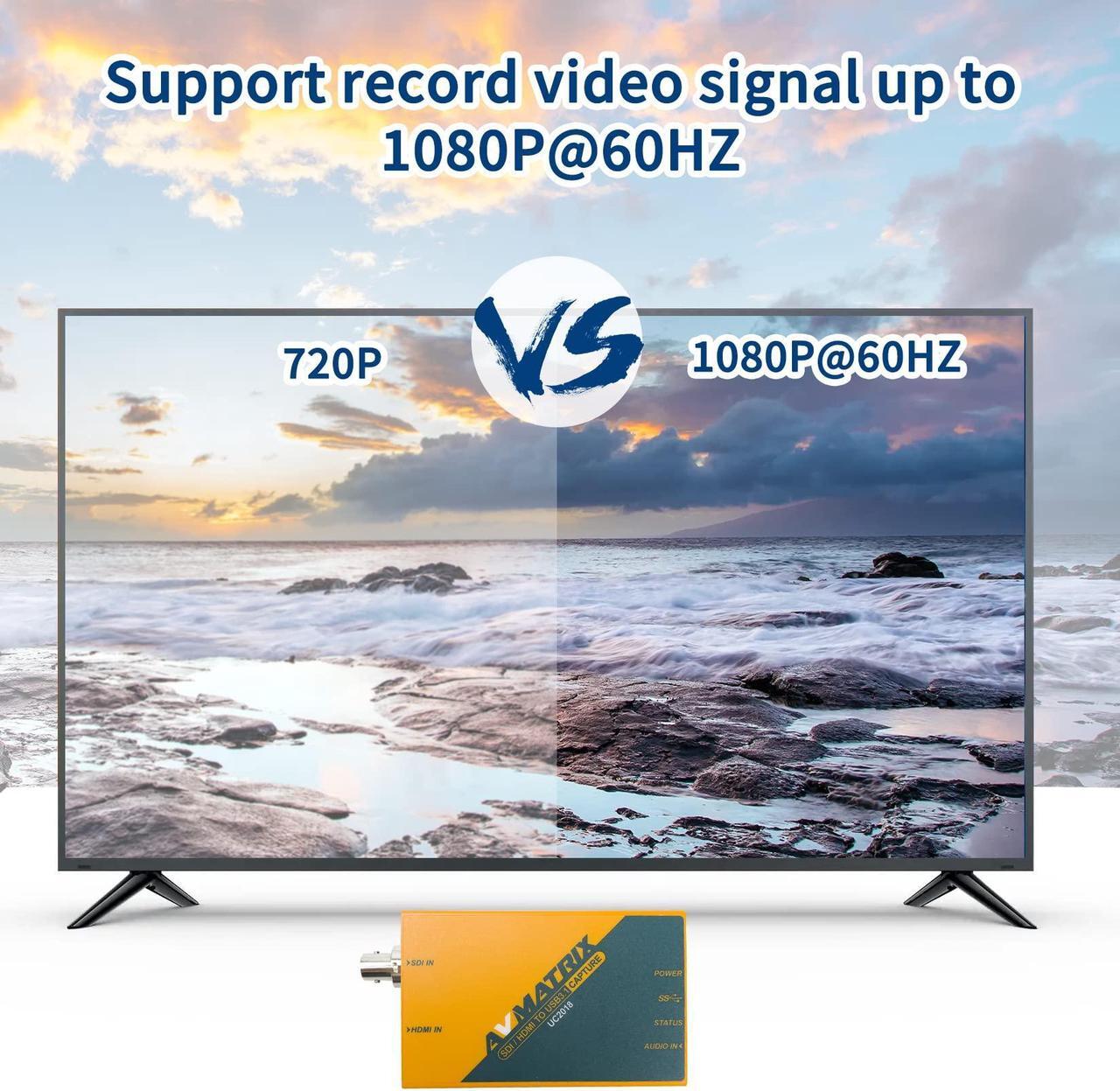 Alt view image 3 of 5 - AVMatrix UC2018 Game SDI/HDMI to USB3.1 Gen1(USB3.0) Capture cam Link Card 1080p 60fps Live Streaming