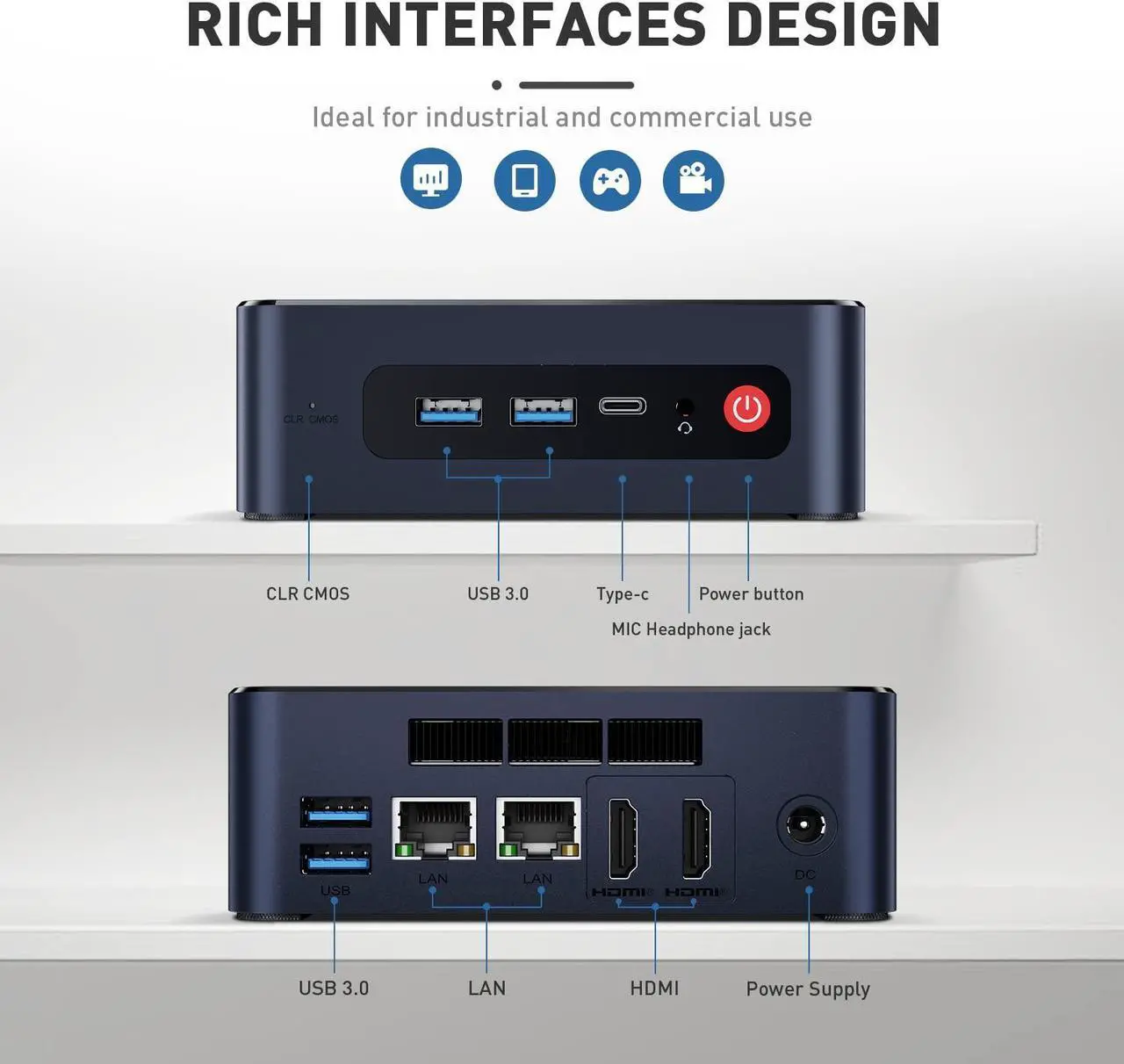 Alt view image 5 of 5 - Beelink U59 Mini PC Intel N5105 4C/4T Turbo 2.9Ghz 16GB DDR4 512GB SSD Mini Computers, Dual HDMI + Type-C Triple 4K displays, Dual LAN Ports, 4xUSB3.0, PD Charge, WiFi 5, Openwrt or Plex