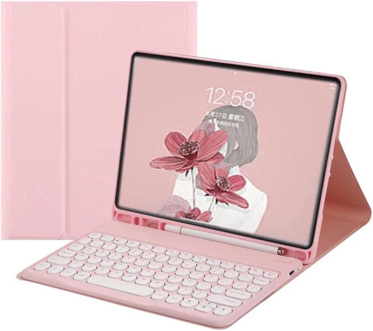 Main image of for Kindle Fire HD 10 Keyboard case 2021,Detachable Round Keys Keyboard Case for  Fire HD 10 /HD 10 Plus Tablet (11th Generation),Folio Fire hd 10 case with Keyboard for Women Kids,Pink