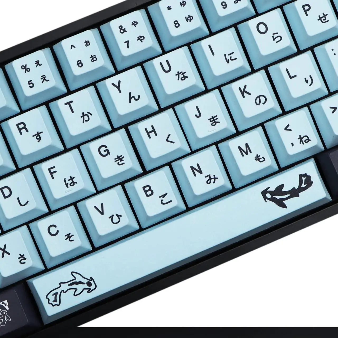 Alt view image 3 of 5 - MOLGRIA MIZHU Keycaps, 136 Set PBT Cherry Profile Dye Sublimation Keycaps Sky Blue Japanese Font for Gateron Kailh Cherry MX 104/87/74/61 60 Keyboard