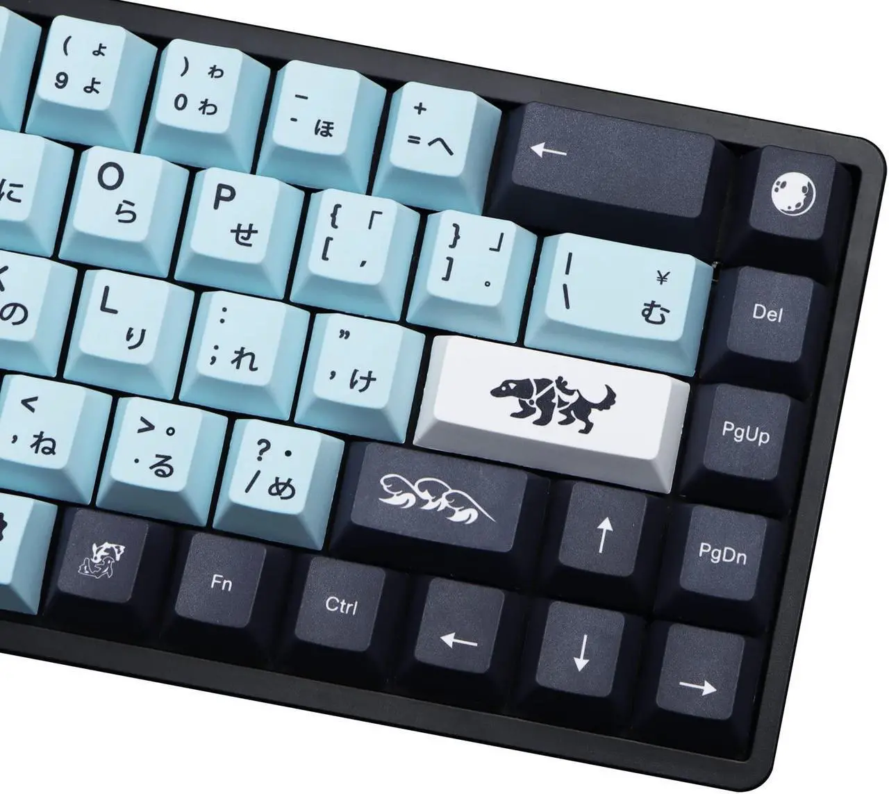 Alt view image 4 of 5 - MOLGRIA MIZHU Keycaps, 136 Set PBT Cherry Profile Dye Sublimation Keycaps Sky Blue Japanese Font for Gateron Kailh Cherry MX 104/87/74/61 60 Keyboard