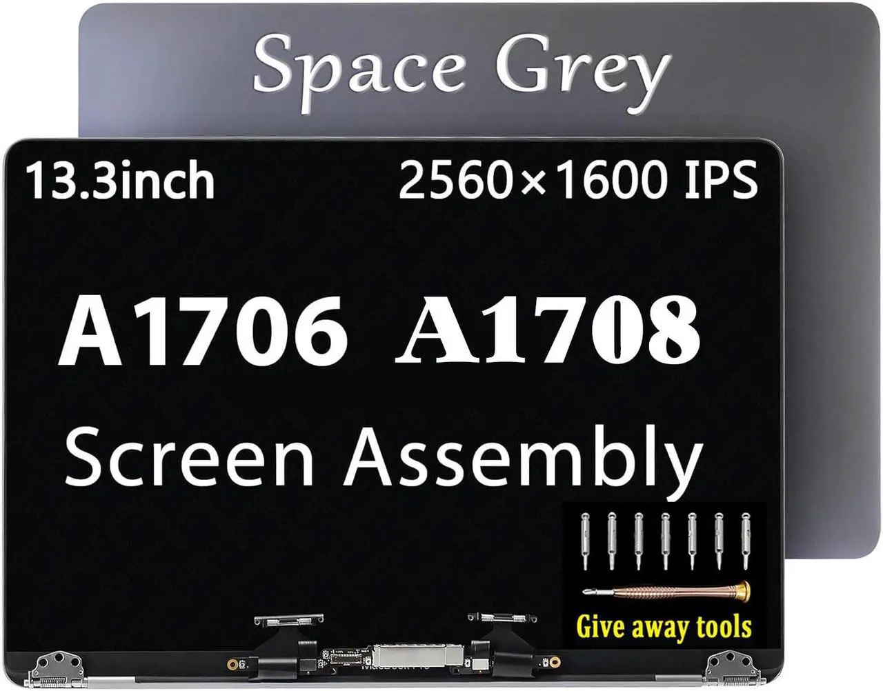 Main image of A1706 A1708 LCD Screen Replacement kit for MacBook Pro Retina A1706 A1708 Late 2016 Mid 2017 Full LCD LED Screen Assembly Display EMC 3071 EMC 3163 EMC 3164 MLH12 MNQF2 MPXV2LL/A (Space Grey)