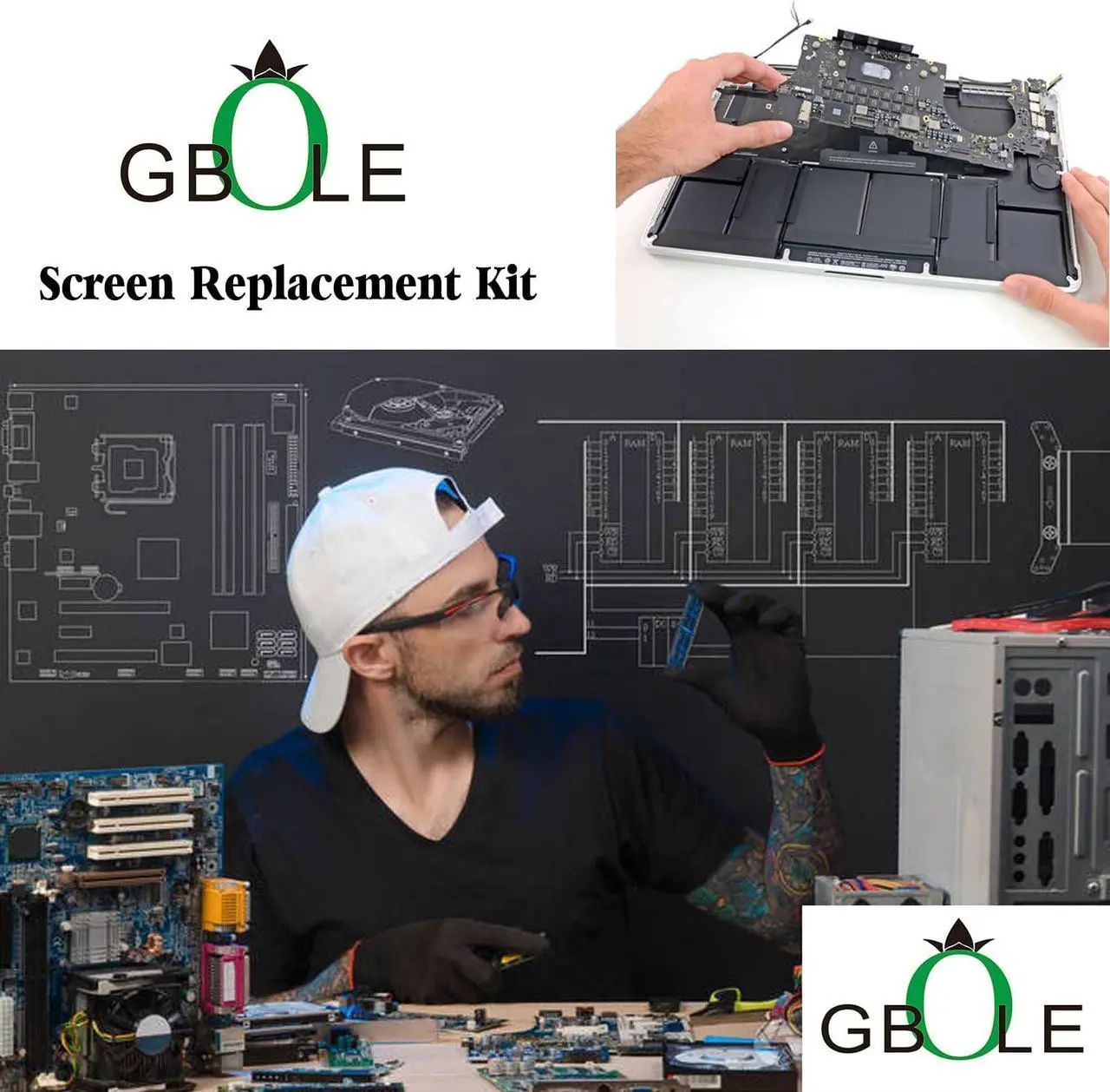 Alt view image 2 of 4 - A1706 A1708 LCD Screen Replacement kit for MacBook Pro Retina A1706 A1708 Late 2016 Mid 2017 Full LCD LED Screen Assembly Display EMC 3071 EMC 3163 EMC 3164 MLH12 MNQF2 MPXV2LL/A (Space Grey)