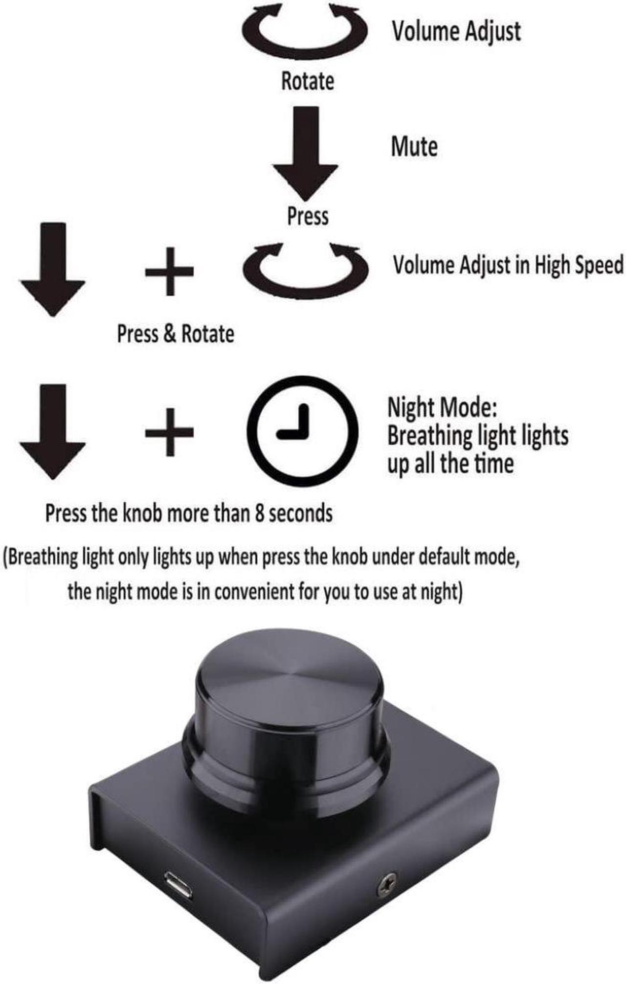 Alt view image 5 of 5 - USB Volume Control Multimedia Controller Knob PC Volume Control Knob Speaker Audio Multimedia Volume Remote Control Adjuster with One Key Mute Function Support Win7/8/10/XP/Mac/Vista/Android/iOS