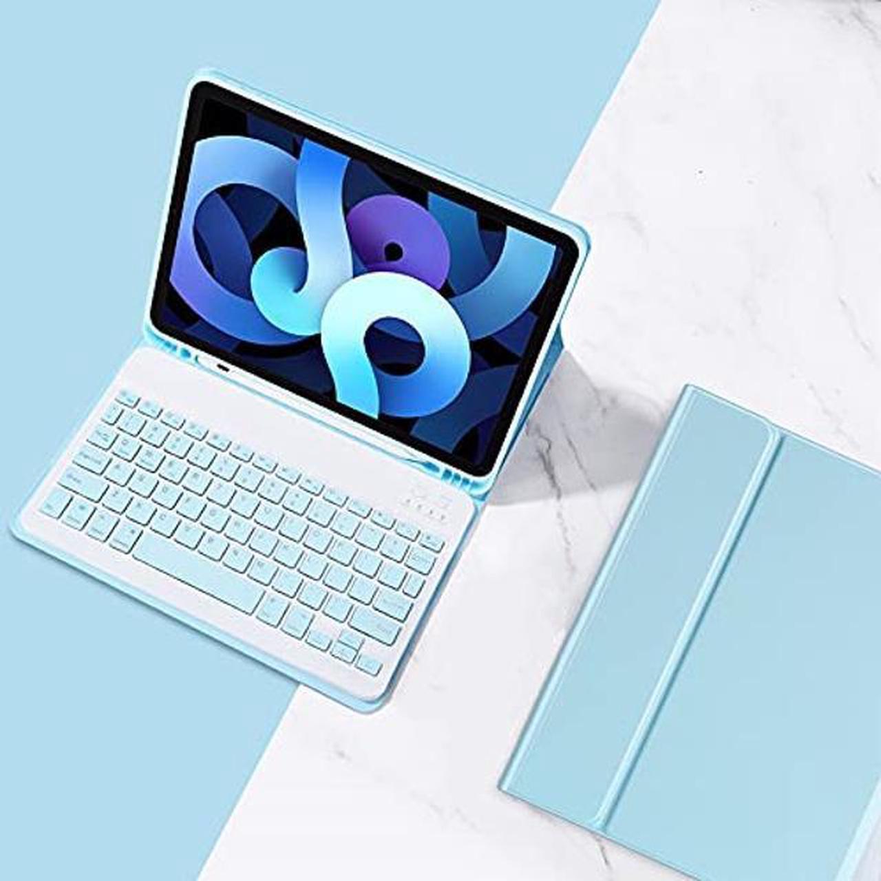 Main image of YEEHi iPad Mini 6th Generation Keyboard Case Cute Color Keyboard iPad Mini 6 2021 Detachable Bluetooth Keyboard Cover with Pencil Holder (LightBlue)