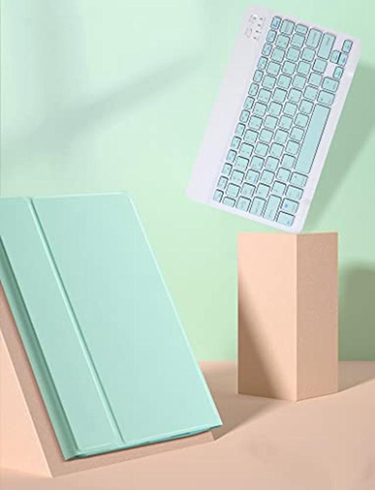 Alt view image 5 of 5 - YEEHi iPad Mini 6th Generation Keyboard Case Cute Color Keyboard iPad Mini 6 2021 Detachable Bluetooth Keyboard Cover with Pencil Holder (LightBlue)