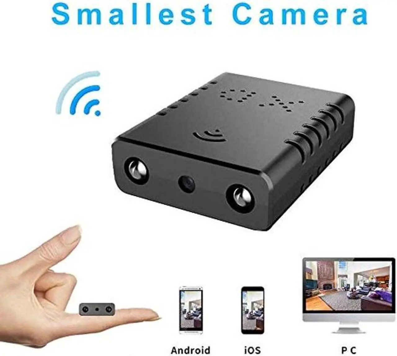 Alt view image 2 of 5 - Smallest WiFi Spy Hidden Camera Mini Wireless Camera HD Indoor Home Smallest Spy Nanny Cam Security Cameras with Motion Detection/Night Vision/Cloud Storage for iPhone/Android Phone/iPad/PC