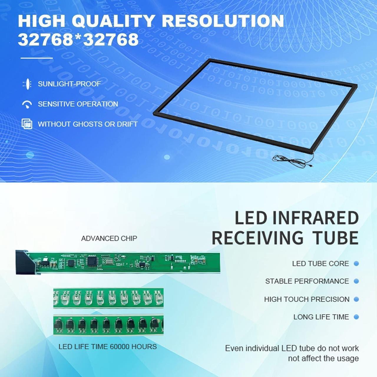 Alt view image 4 of 5 - SpecialTouch 55 Inch Infrared Touch Frame - Interactive 20 Points IR Touch Panel Overlay Compatible with Touch Monitor TV Frame, Touch Whiteboard