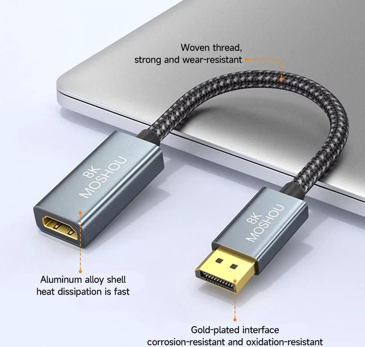 Alt view image 3 of 5 - DisplayPort 1.4 to HDMI 2.1 HDR Active Adapter,Support 4k@120Hz,8K@60Hz,HDR,Uni-Directional Display Port 1.4 to HDMI 8K Converter,Support for RTX3080/3090,RX6800/6900 and More