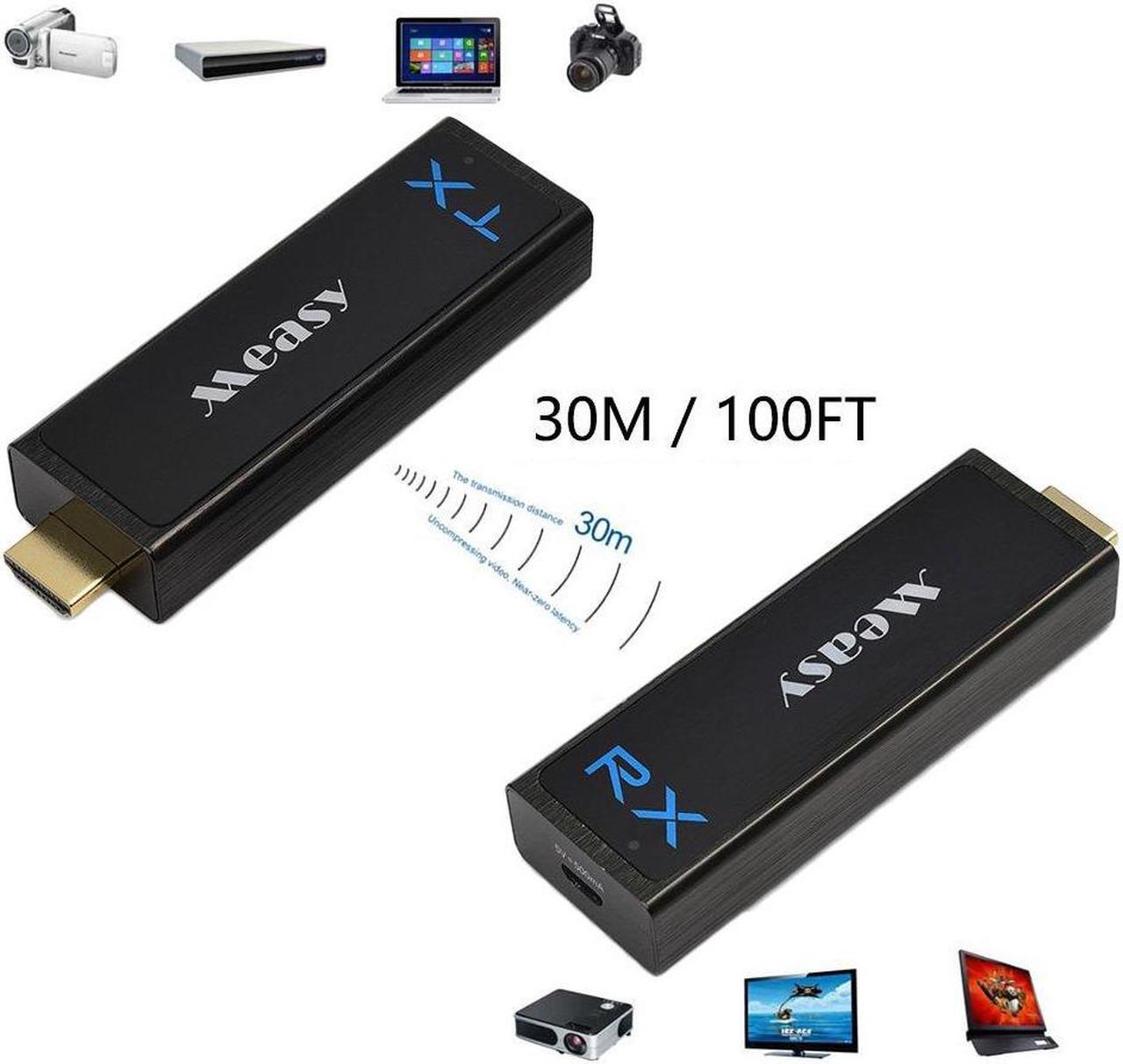 Alt view image 4 of 5 - measy Wireless HD Transmitter and Receiver HD Extender 30M/100Feet Support 1080P 3D Video from Laptop PC PSP Xbox Camera to Projector HDTV Monitor - Black