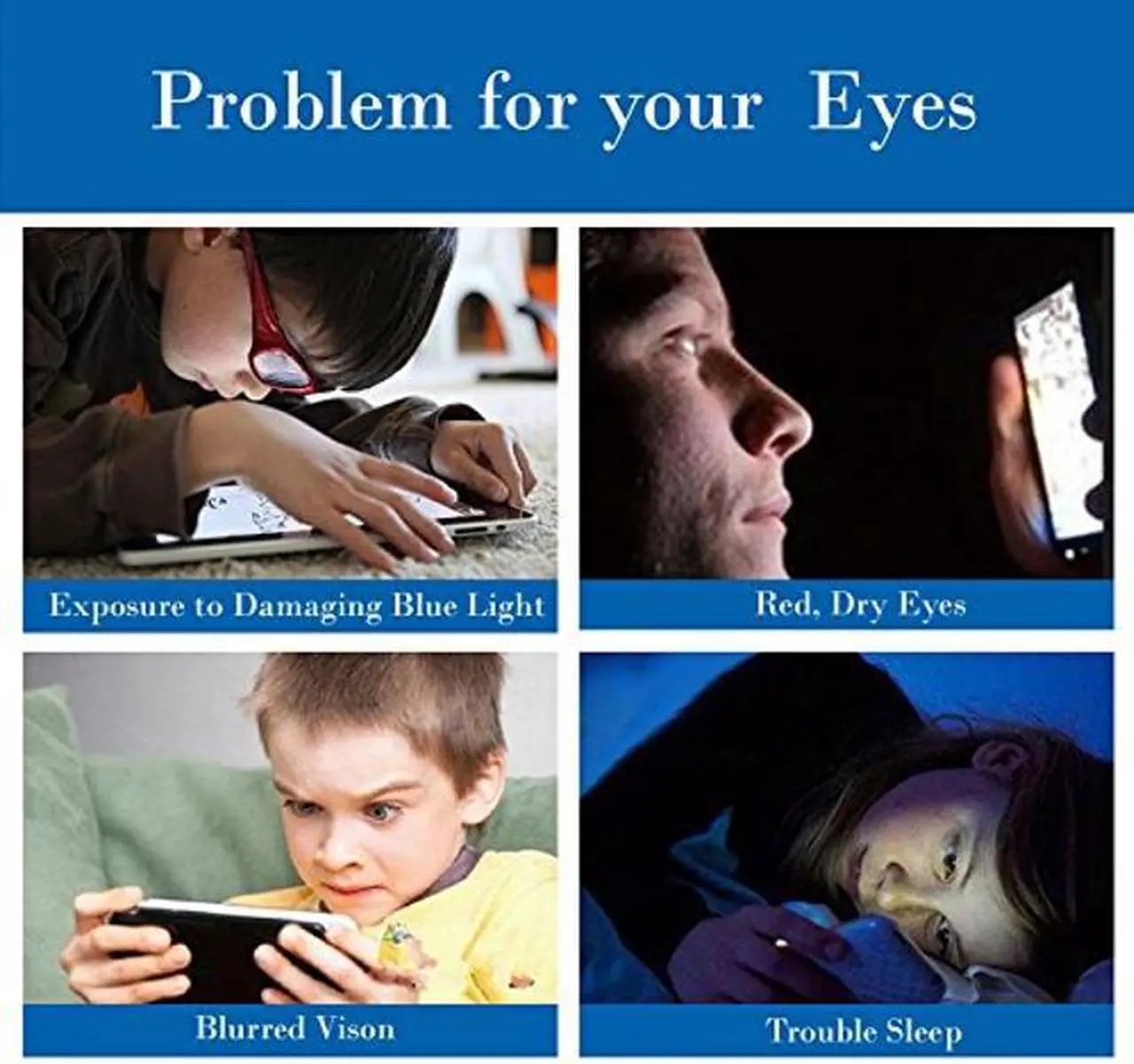 Alt view image 5 of 5 - Multifocus Glasses+Anti Blue Light Block Filter Reduces Digital Eye Strain Reader (Gray, +2.75)