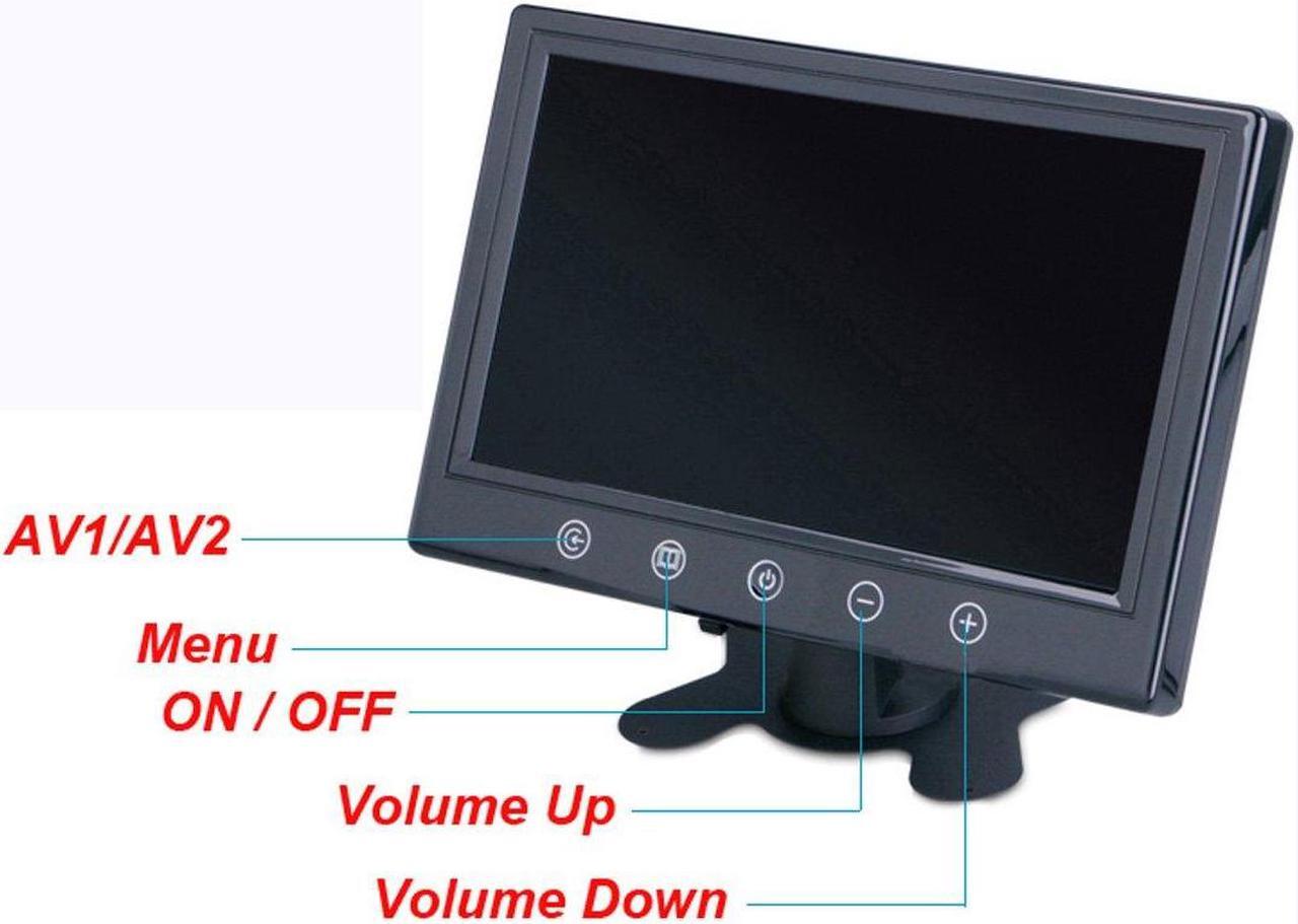 Alt view image 4 of 5 - SallyBest(r) 9 Inch 16:9 HD Pillow TFT LCD Color Screen Car Rearview Monitor Support 2 Video Output Widescreen Car Rear View Headrest DVD VCR Monitor with Touch Button & Remote Control