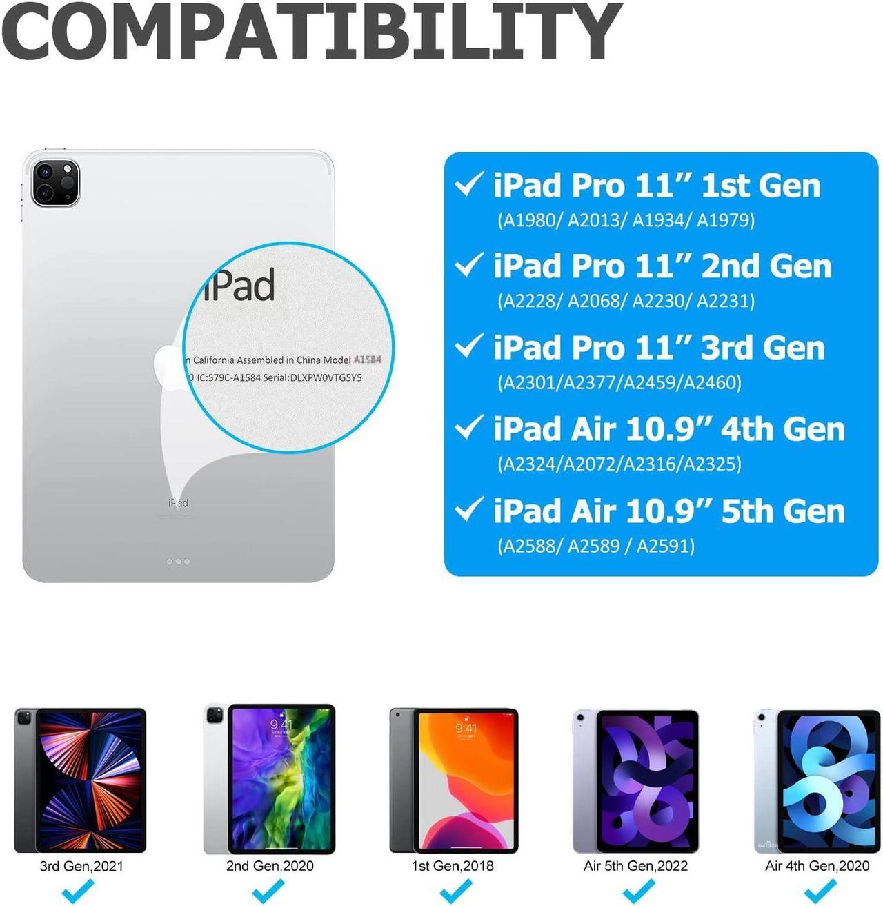Alt view image 2 of 5 - Magic-Style Keyboard Case for 10.9 iPad Air 2022 5th/ 4th Gen, iPad Pro 11 inch 2022 4th/ 3rd/ 2nd/ 1st Gen, Wireless Bluetooth Keyboard with Floating Stand, Multi-Touch Trackpad, Detachable Magnetic