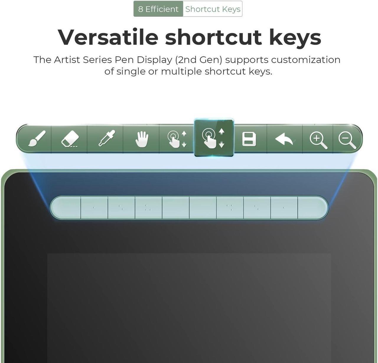 Alt view image 2 of 5 - XPPen Artist 16 2nd Graphics Drawing Tablet with Screen Full-Laminated Tilt Battery-Free Stylus 10 Shortcut Keys, Compatible with Windows, Mac, Linux, Chromebook and Android 15.4 inch Pen Display