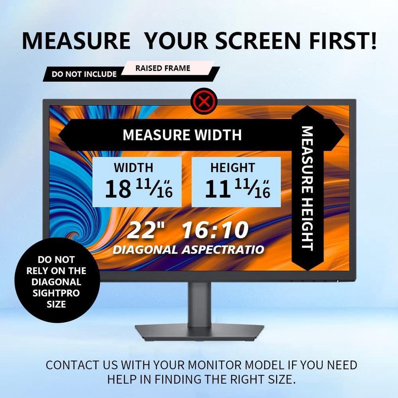 Alt view image 2 of 5 - Computer Privacy Screen 22 inch, Removable 16:10 Aspect Ratio Widescreen Laptop Monitor,Eye Protection Anti Glare Blue Light Slide Mount Tabs Cover Screen Protector for Privacy Screen Filter 22 inch