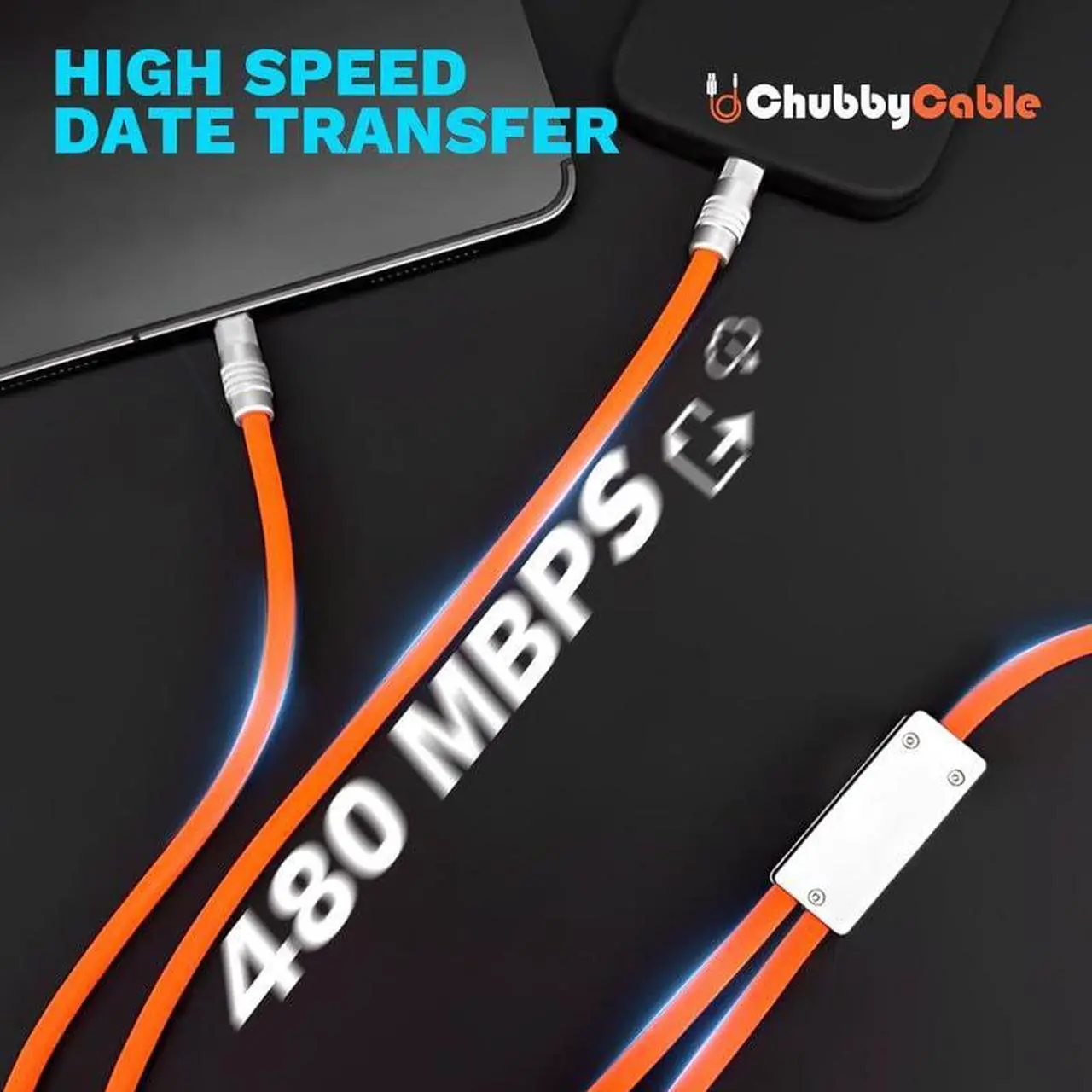 Alt view image 4 of 5 - chubbycable 2 in 1 USB C Cable 100W Charge Cable Durable Multi Fast Charging Cable Ultra-Thick Silicone Universal Phone Charger Cord, White, 4.2FT