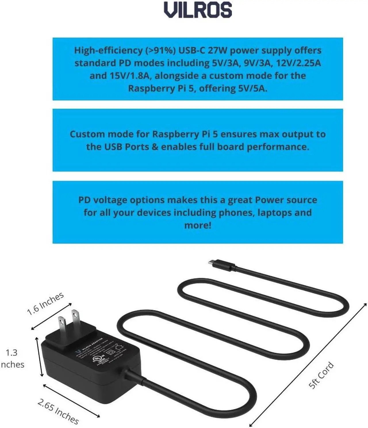 Alt view image 5 of 5 - Vilros Raspberry Pi 5 Starter Kit MAX - Turbo Cooled Aluminum - (128GB Edition) - (2GB RAM)