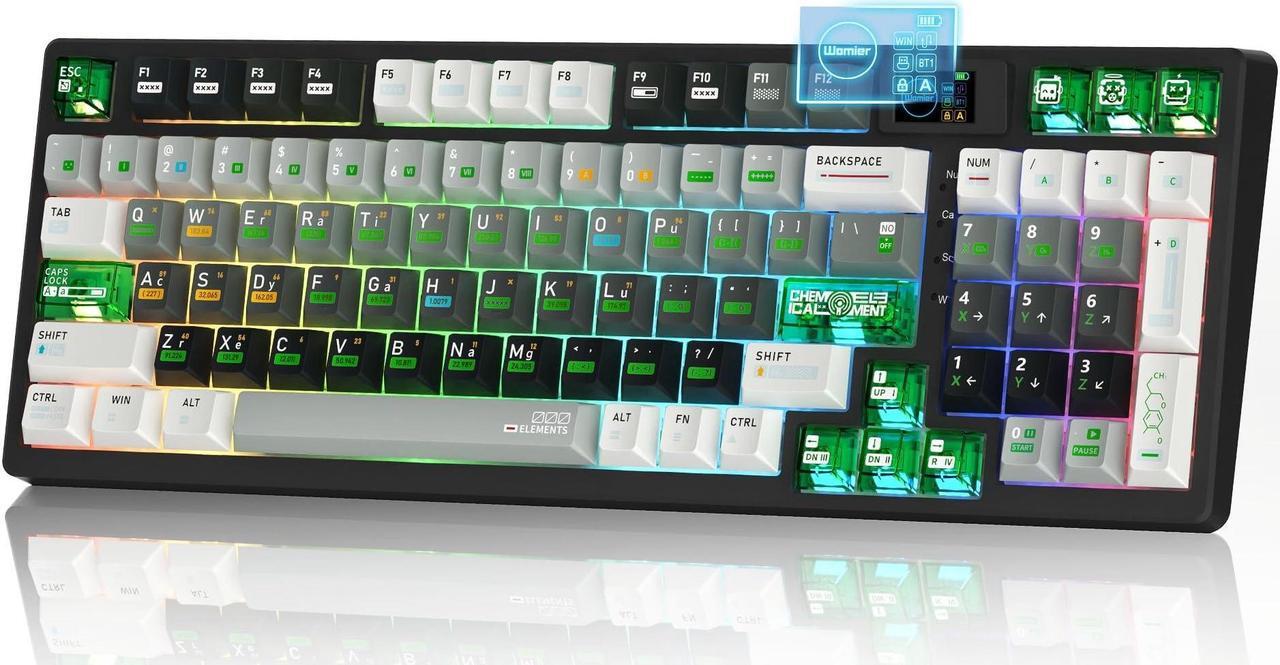 Main image of Womier M90 Wireless Mechanical Keyboard with Number Pad & Multimedia Display,3-Mode Gaming Keyboard,Hot Swappable Custom Key Board RGB,POM Linear Switch,PBT Keycaps for PC/Xbox/PS4/PS5-Black