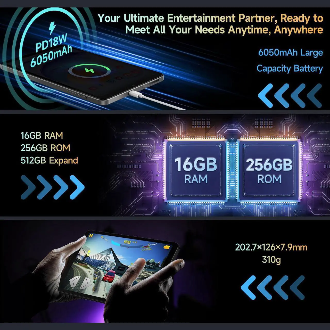 Alt view image 5 of 5 - ALLDOCUBE iPlay 60 Mini Pro 16GB+256G Tablet with Case