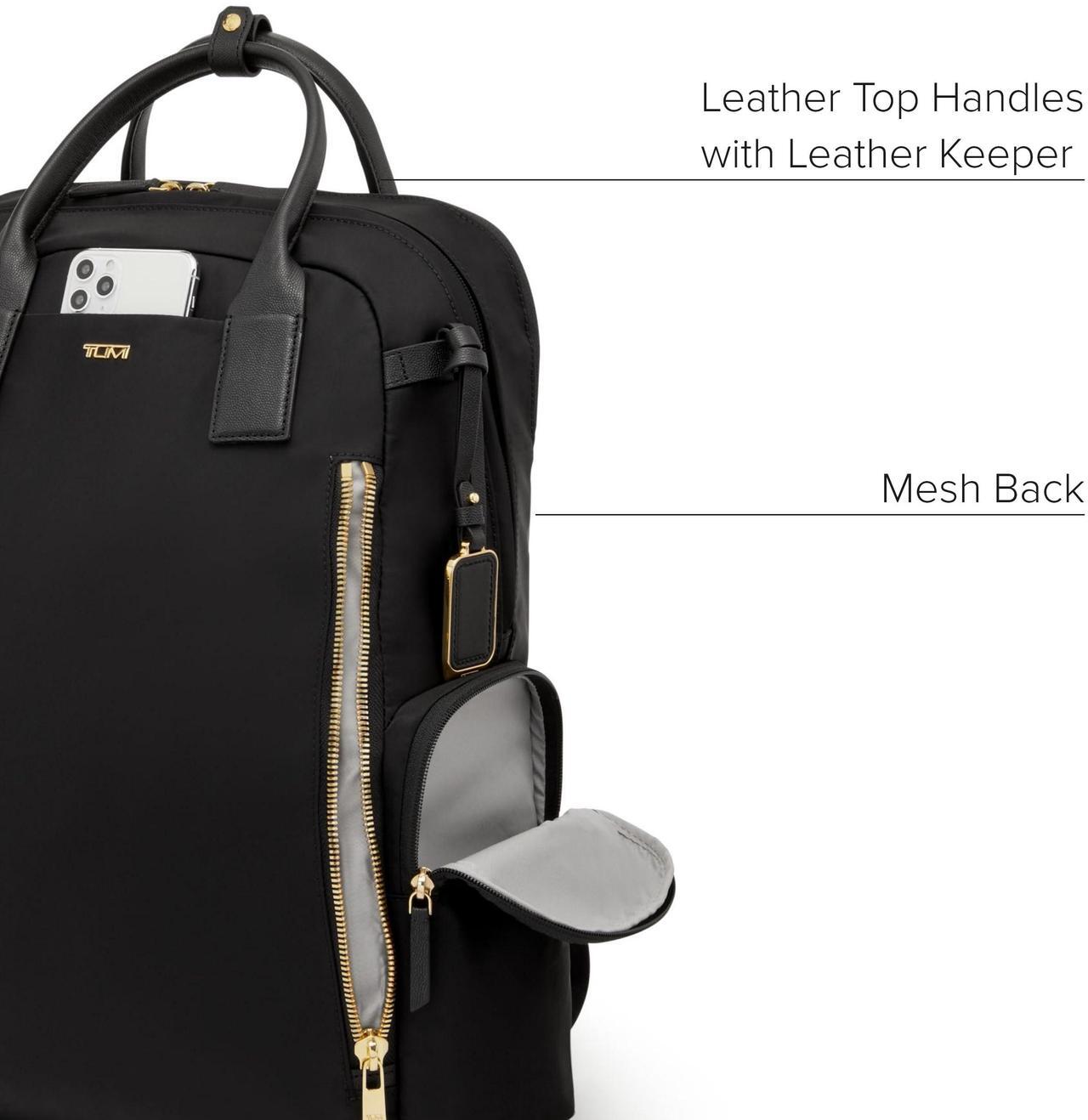 Alt view image 4 of 5 - TUMI - Voyageur Atlanta Backpack - Travel Backpack for Women - For Business, Commute - Holds Up to 17" Laptop - Black & Gold Hardware