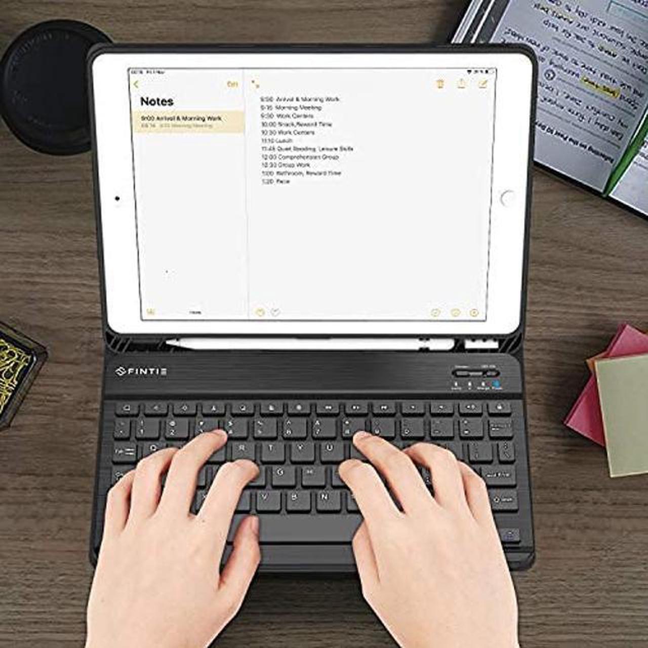 Alt view image 2 of 5 - FINTIE Keyboard Case for iPad 9th / 8th / 7th Generation (2021/2020/2019) 10.2 Inch, Soft TPU Back Stand Cover with Pencil Holder, Magnetically Detachable Wireless Bluetooth Keyboard, Black