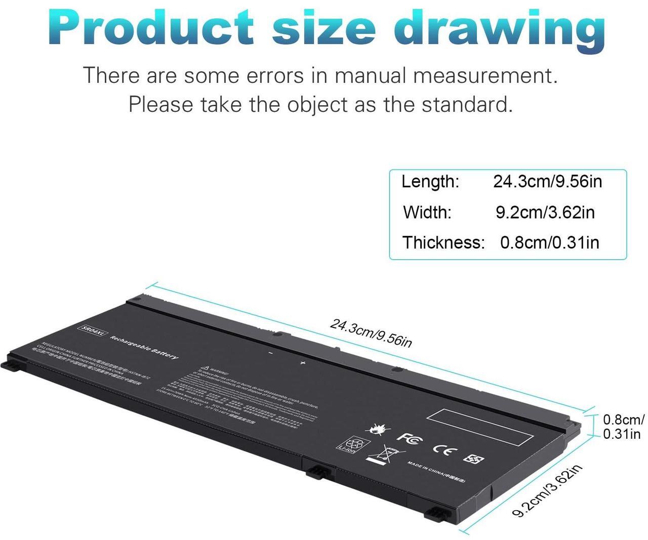 Alt view image 2 of 5 - SR03XL SR04XL SRO4XL Laptop Battery for Hp 917678-171 917678-1B1 917678-2B1 917724-855 HSTNN-DB7W HSTNN-IB7Z HSTNN-IB72 TPN-C133 TPN-C134 TPN-Q193 15-CB000 15-CE015DX 15-CE000 15-DC0000 Series