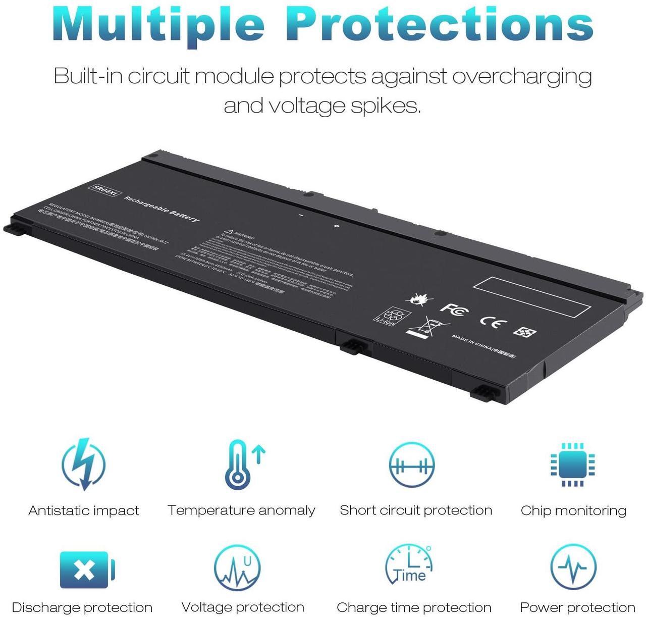 Alt view image 3 of 5 - SR03XL SR04XL SRO4XL Laptop Battery for Hp 917678-171 917678-1B1 917678-2B1 917724-855 HSTNN-DB7W HSTNN-IB7Z HSTNN-IB72 TPN-C133 TPN-C134 TPN-Q193 15-CB000 15-CE015DX 15-CE000 15-DC0000 Series