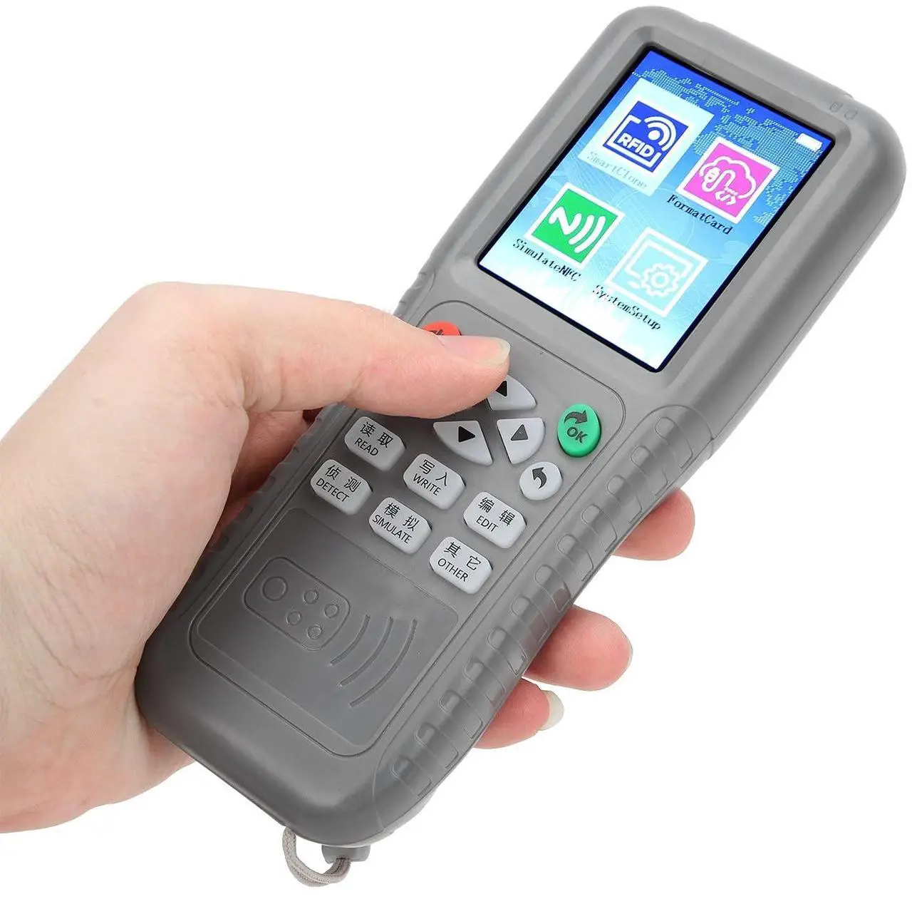 Main image of Card Copier IC Card Reader Access Card Writer Portable NFC Card Replicator Full Color Screen Display Voice Prompts for Uid Fuld Care Zxuid Euid(IC Key Tag-Gray)