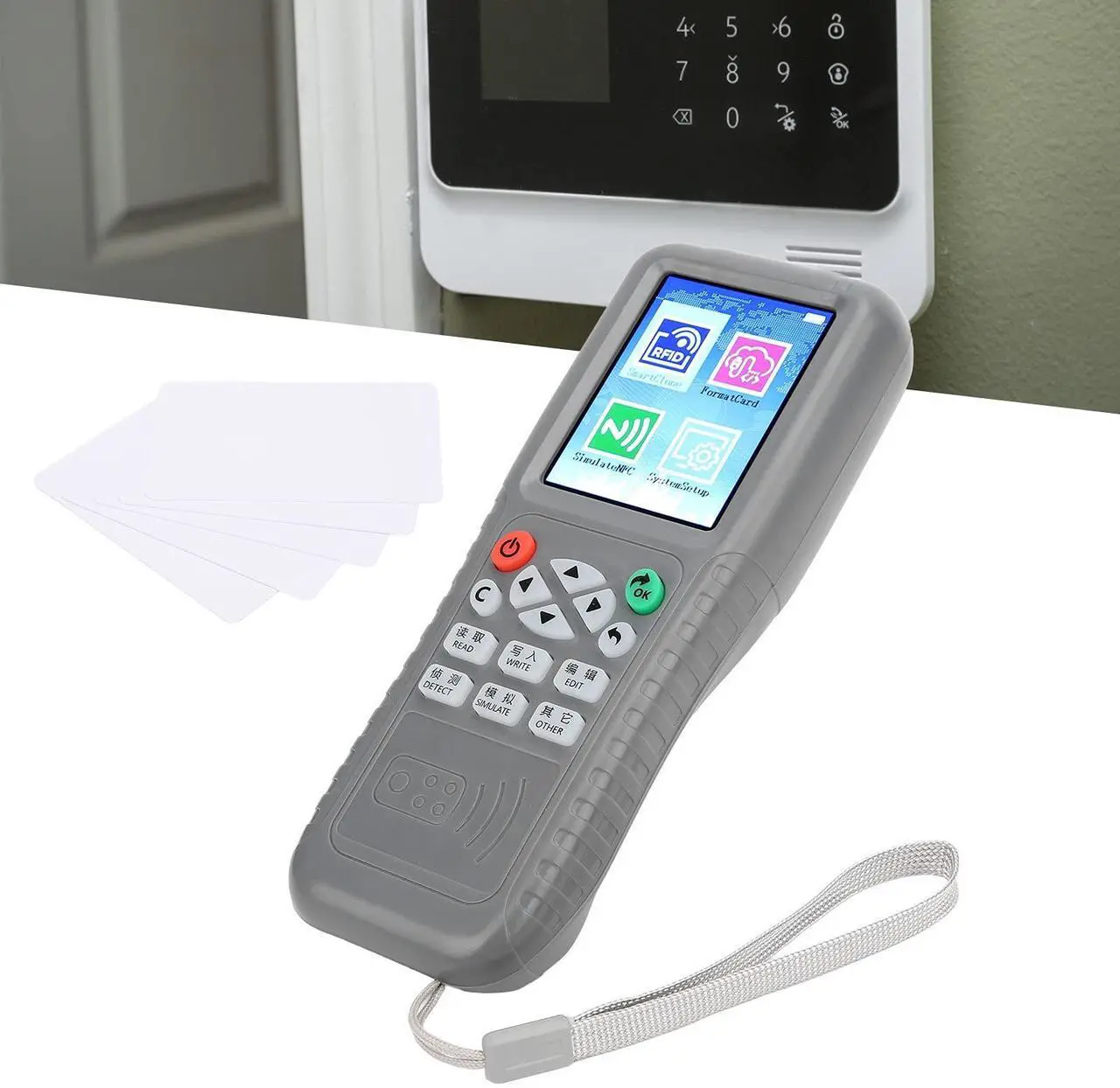 Alt view image 2 of 5 - Card Copier IC Card Reader Access Card Writer Portable NFC Card Replicator Full Color Screen Display Voice Prompts for Uid Fuld Care Zxuid Euid(IC Key Tag-Gray)