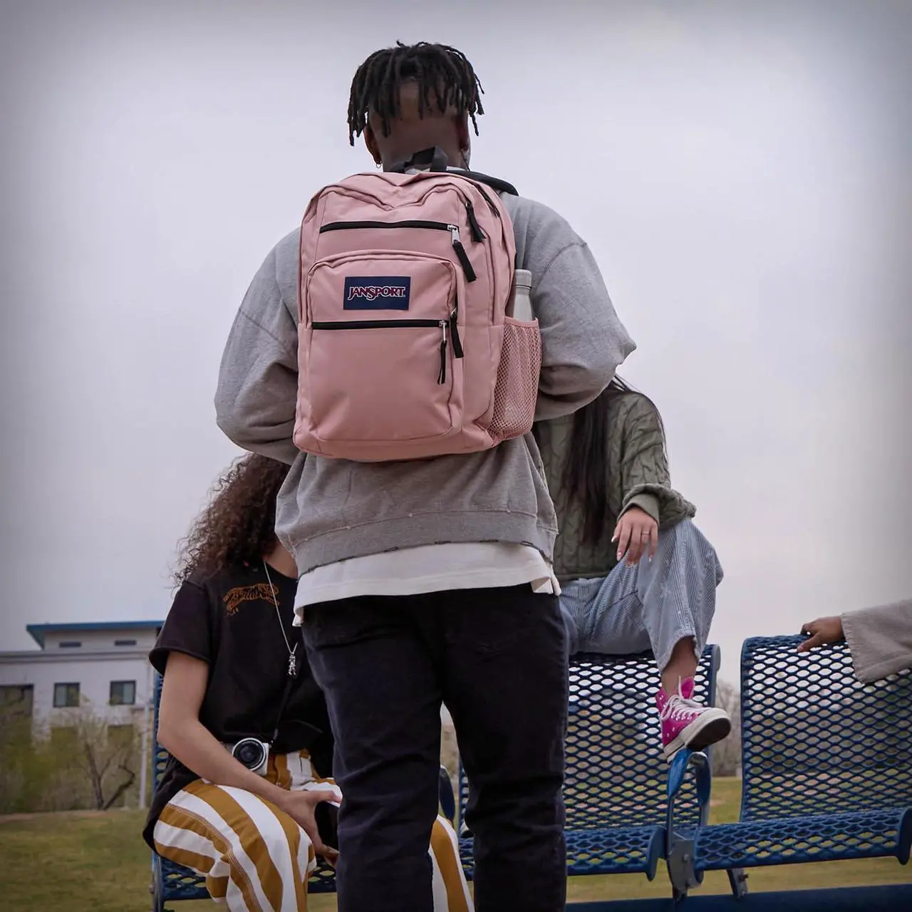 Alt view image 4 of 5 - JanSport Laptop Backpack - Computer Bag with 2 Compartments, Ergonomic Shoulder Straps, 15" Laptop Sleeve, Haul Handle - Happy Hearts Black