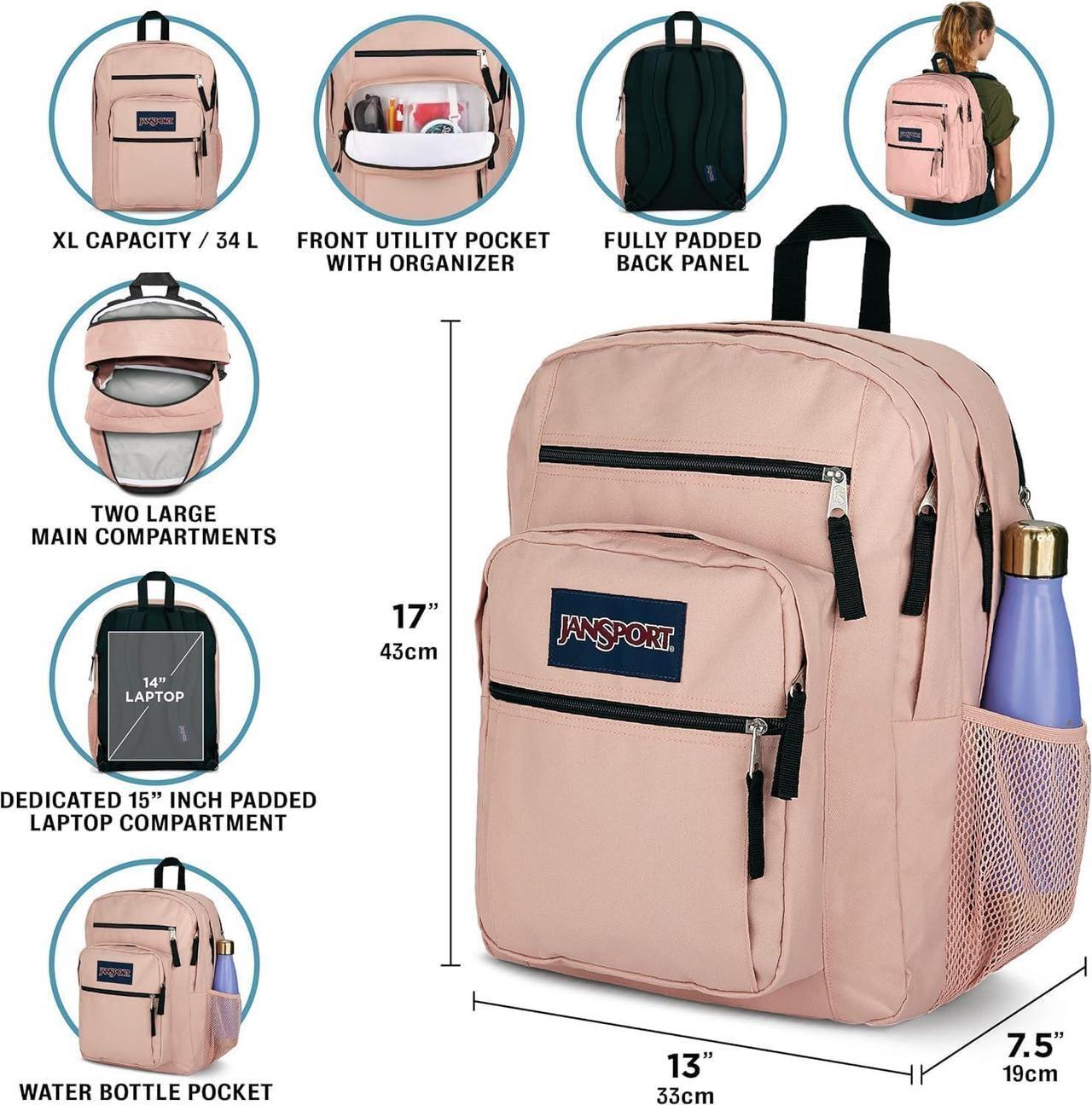Alt view image 2 of 5 - JanSport Laptop Backpack - Computer Bag with 2 Compartments, Ergonomic Shoulder Straps, 15" Laptop Sleeve, Haul Handle - Book Rucksack - Batik Wash