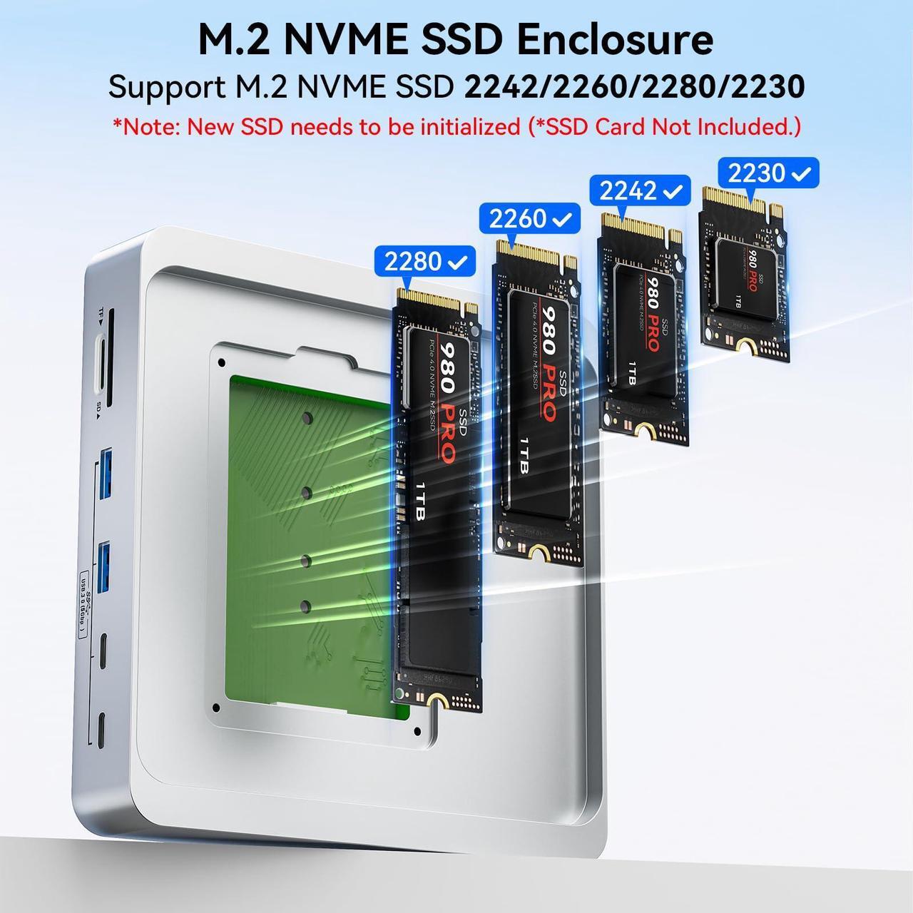 Alt view image 3 of 5 - 13-Port USB C Hub for iMac 24 inch 2021/2023/2024, iMac Accessories for iMac M1/M3/M4, iMac USB Hub with 5 USB-A & 2 USB-C 3.0 Ports, 4K@60Hz HDMI, 1Gbps Ethernet, SD/TF, M.2 NVME SSD (Not Included)