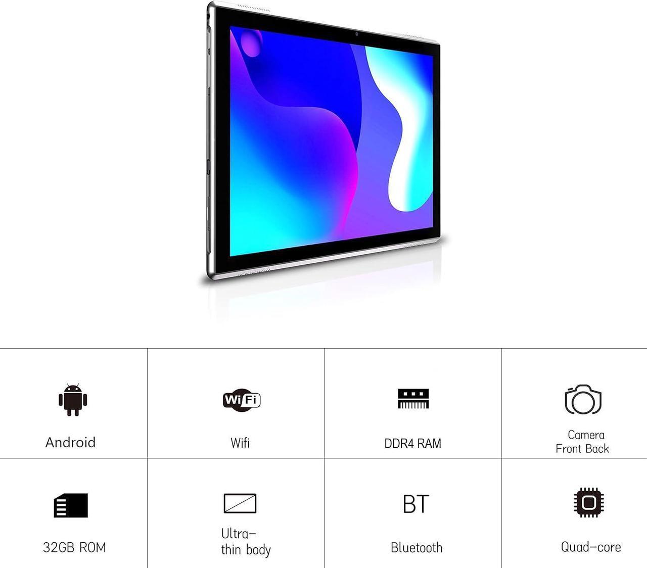 Alt view image 4 of 5 - Tablet 10 Inch Tablets, Google Android Tablet 10", Quad-Core Processor Tableta Computer with 32GB ROM 2GB RAM, 2+8MP Camera WiFi BT 10.1 in HD Display Tab, 6000mAh Long Battery Life Tablet PC New.