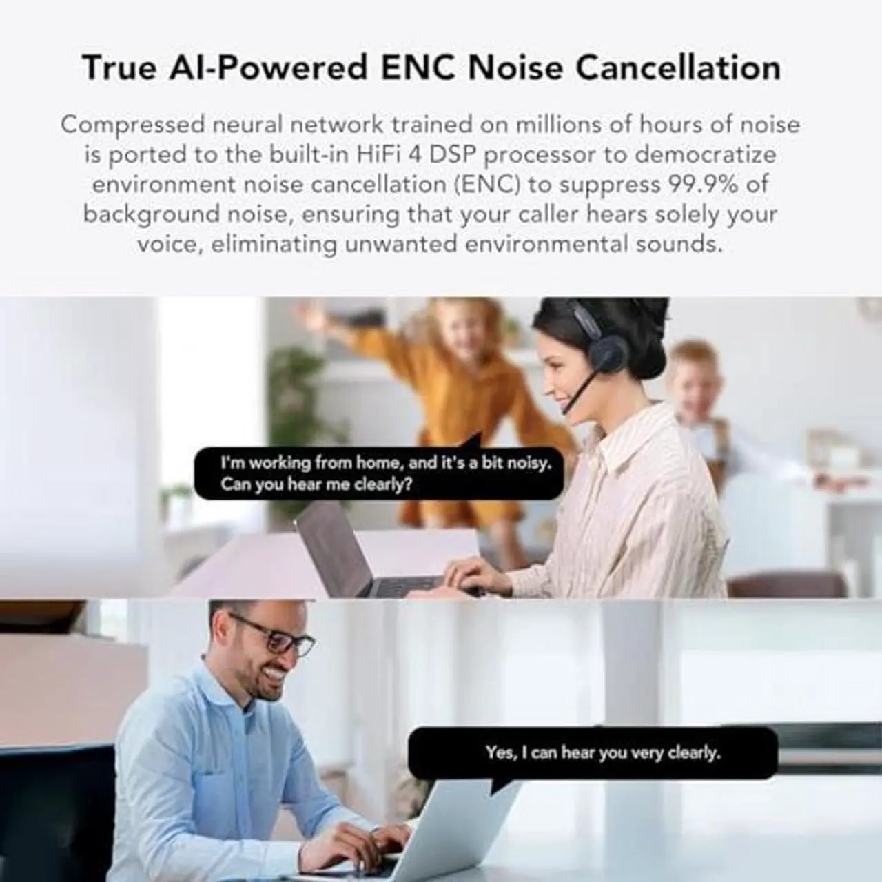 Alt view image 2 of 5 - NUROUM HP31D(2nd Gen) Wireless Headset with Mic for Work, Bluetooth Headset with Noise Cancelling Microphone, Charging Stand/Mute Button, Dongle/USB for PC/Computer/Laptop for Zoom/Teams, Office