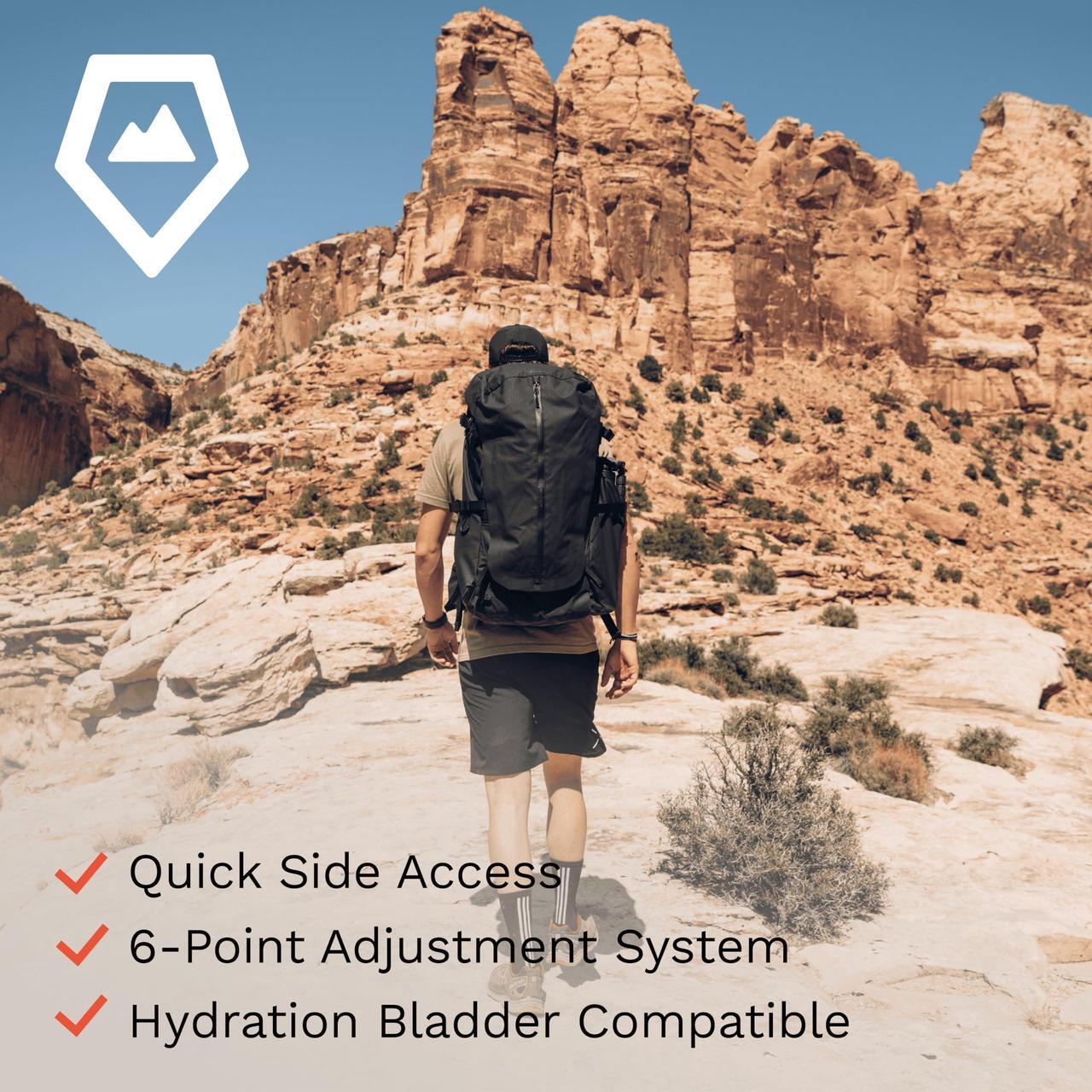 Alt view image 3 of 5 - WANDRD FERNWEH Backpacking Bag - Ultimate Camping & Travel Backpack with Laptop Compartment, 50L Hiking Daypack