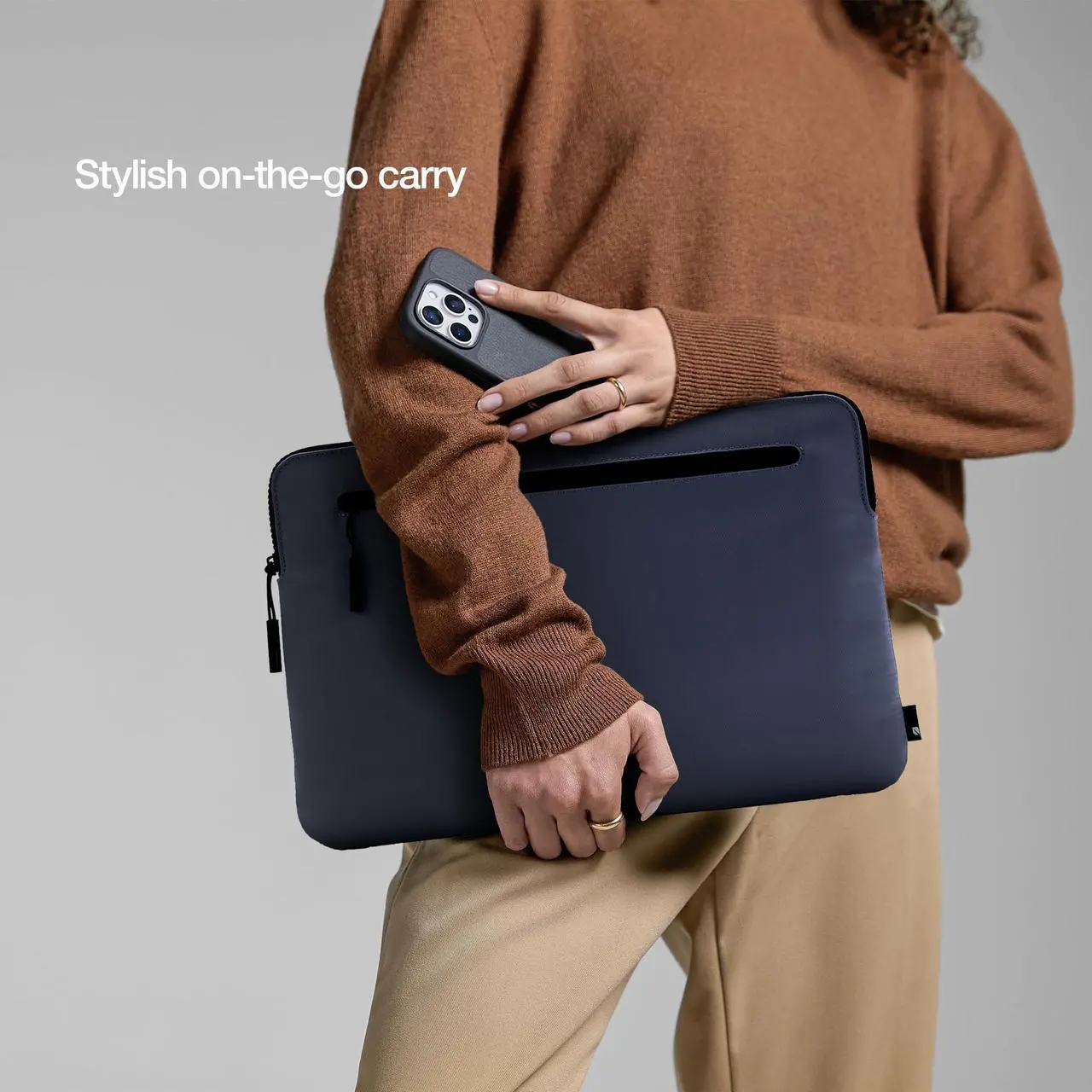Alt view image 3 of 5 - Incase Compact Sleeve in Flight Nylon for 15-inch MacBook Pro Retina, 15-inch MacBook Pro, and 16-inch MacBook Pro - Slim, Lightweight, and Durable Protection with Sleek Design - Navy