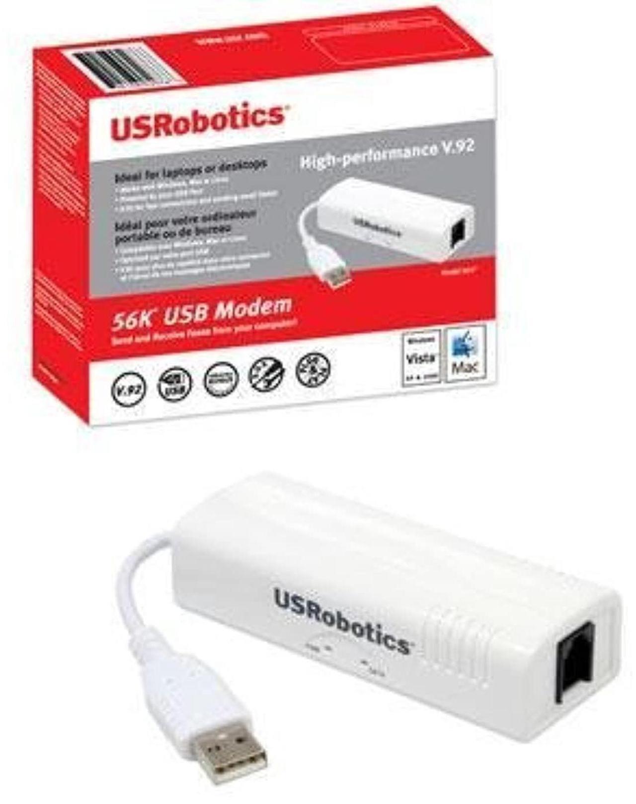 Alt view image 2 of 5 - U.S. Robotics USR5637 56K USB Controller Dial-Up External Fax Modem with Voice