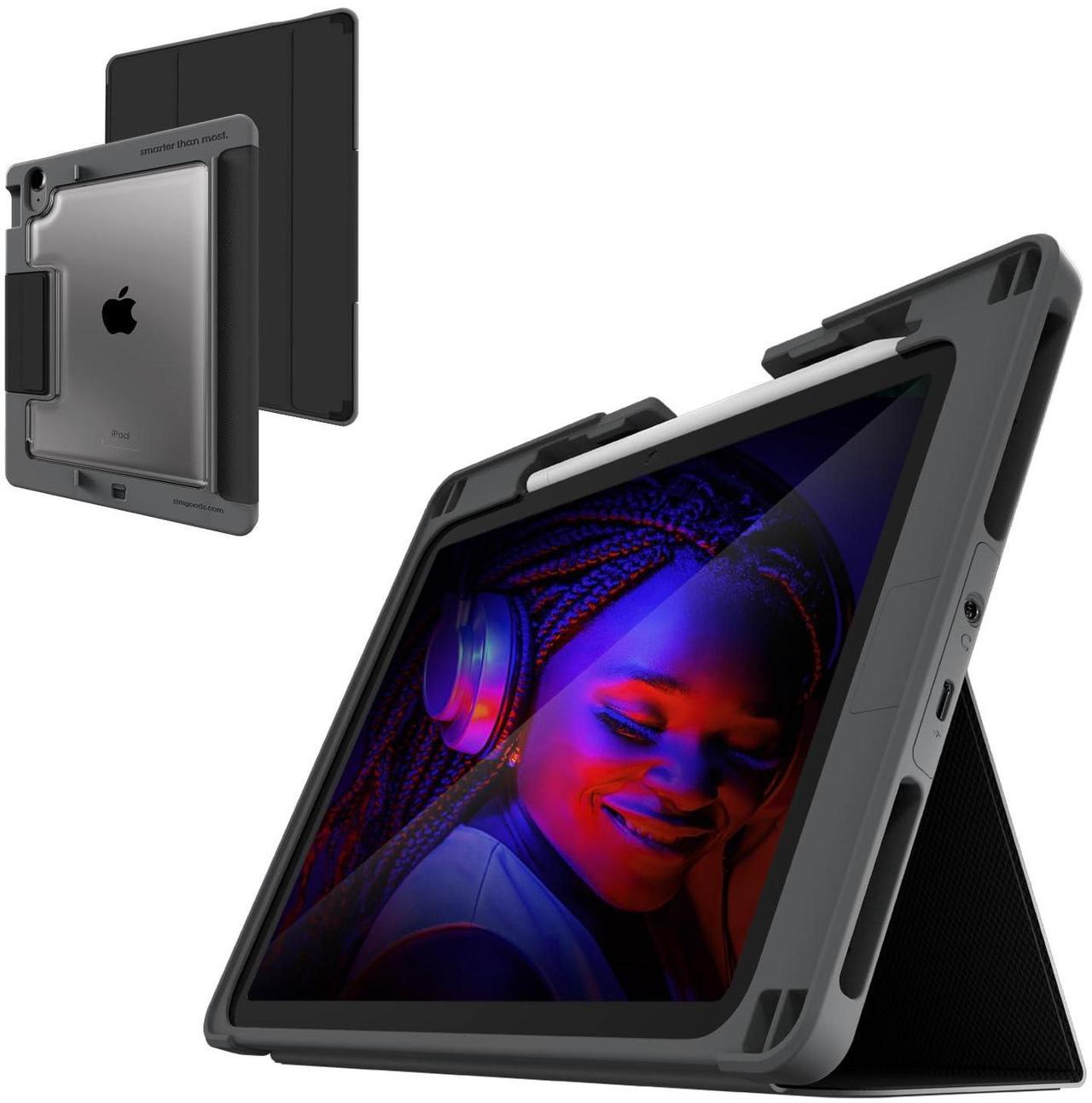 Main image of STM Goods Dux Ox for iPad (A16/10th Gen) Super Protective Case with Integrated 3.5mm Aux Jack, Translucent Back, Durable & Water-Resistant, Built-in Storage for Apple Pencil USB-C/Gen 1 - Black