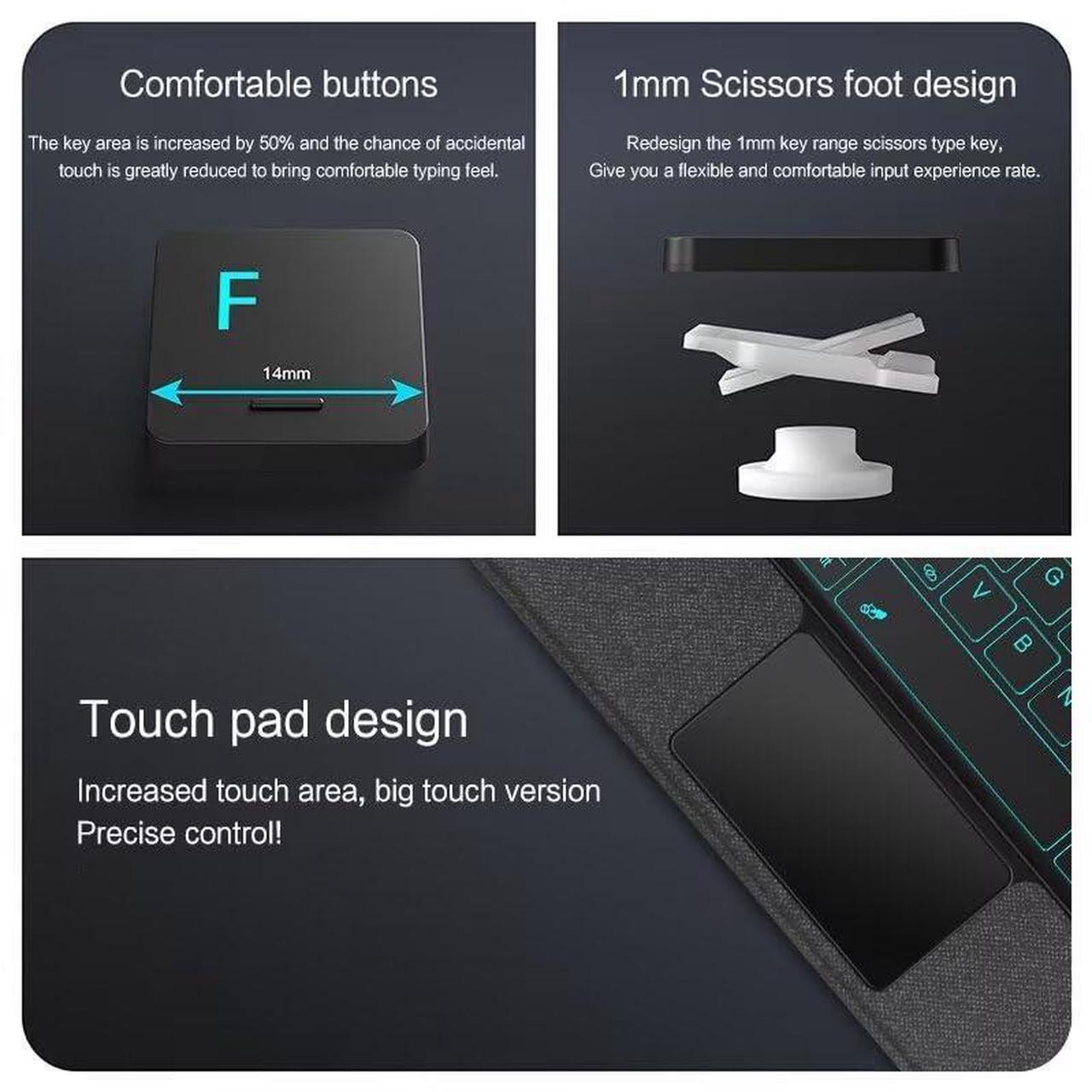 Alt view image 2 of 5 - SGTMAYX Keyboard Case Compatible with Xiaomi Pad 6/6 Pro, Bluetooth Magnetic Detachable Keyboard with Touchpad, Case with Portrait/Landscape Viewing (Xiaomi Pad 6/6 Pro)