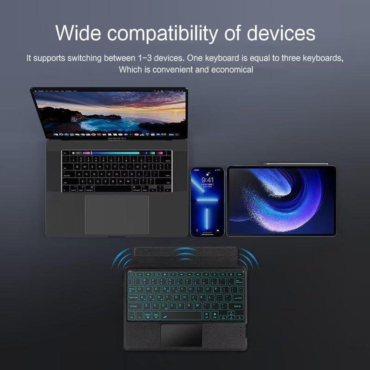 Alt view image 4 of 5 - SGTMAYX Keyboard Case Compatible with Xiaomi Pad 6/6 Pro, Bluetooth Magnetic Detachable Keyboard with Touchpad, Case with Portrait/Landscape Viewing (Xiaomi Pad 6/6 Pro)